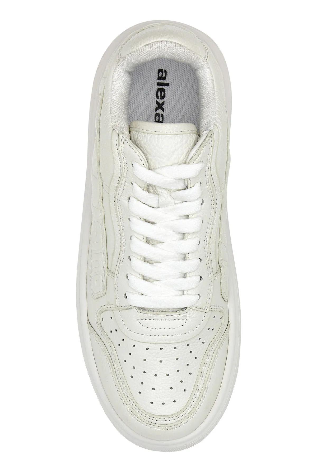 Shop Alexander Wang White Leather Puff Sneakers In Bianco