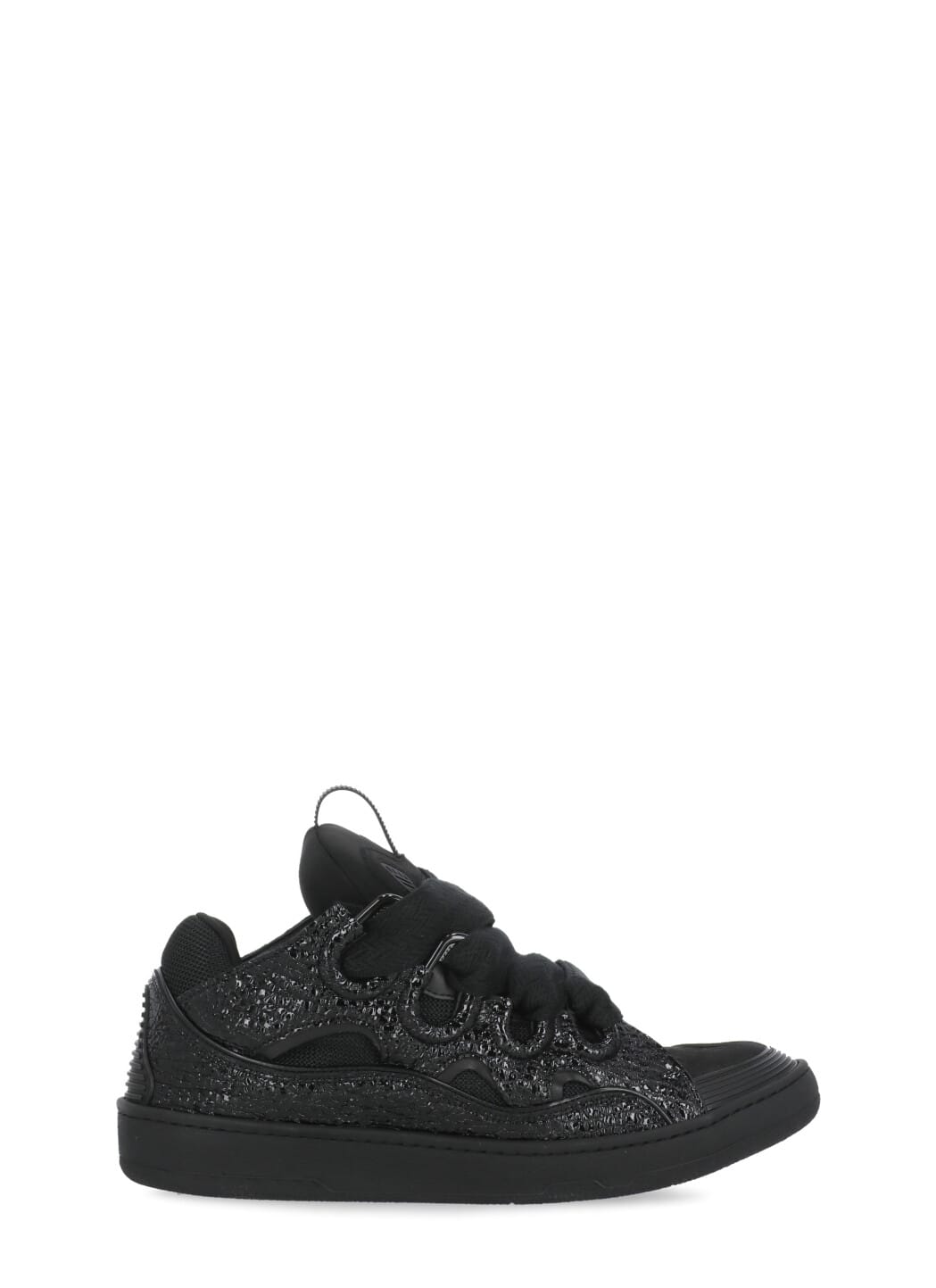 Lanvin Lace-up Textured Sneakers In Multi