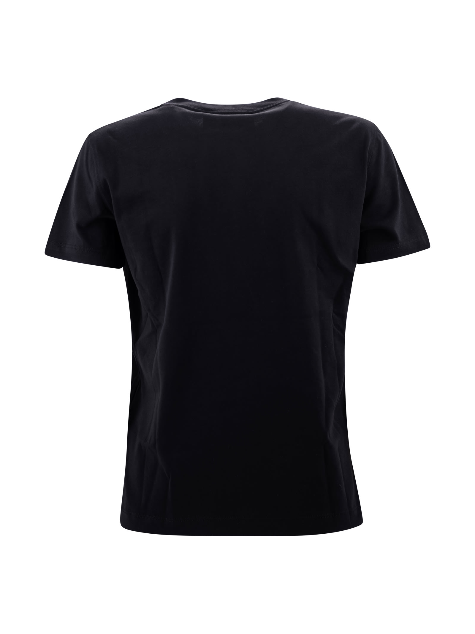 Shop Versace Jeans Couture Logo-print Cotton T-shirt In Black