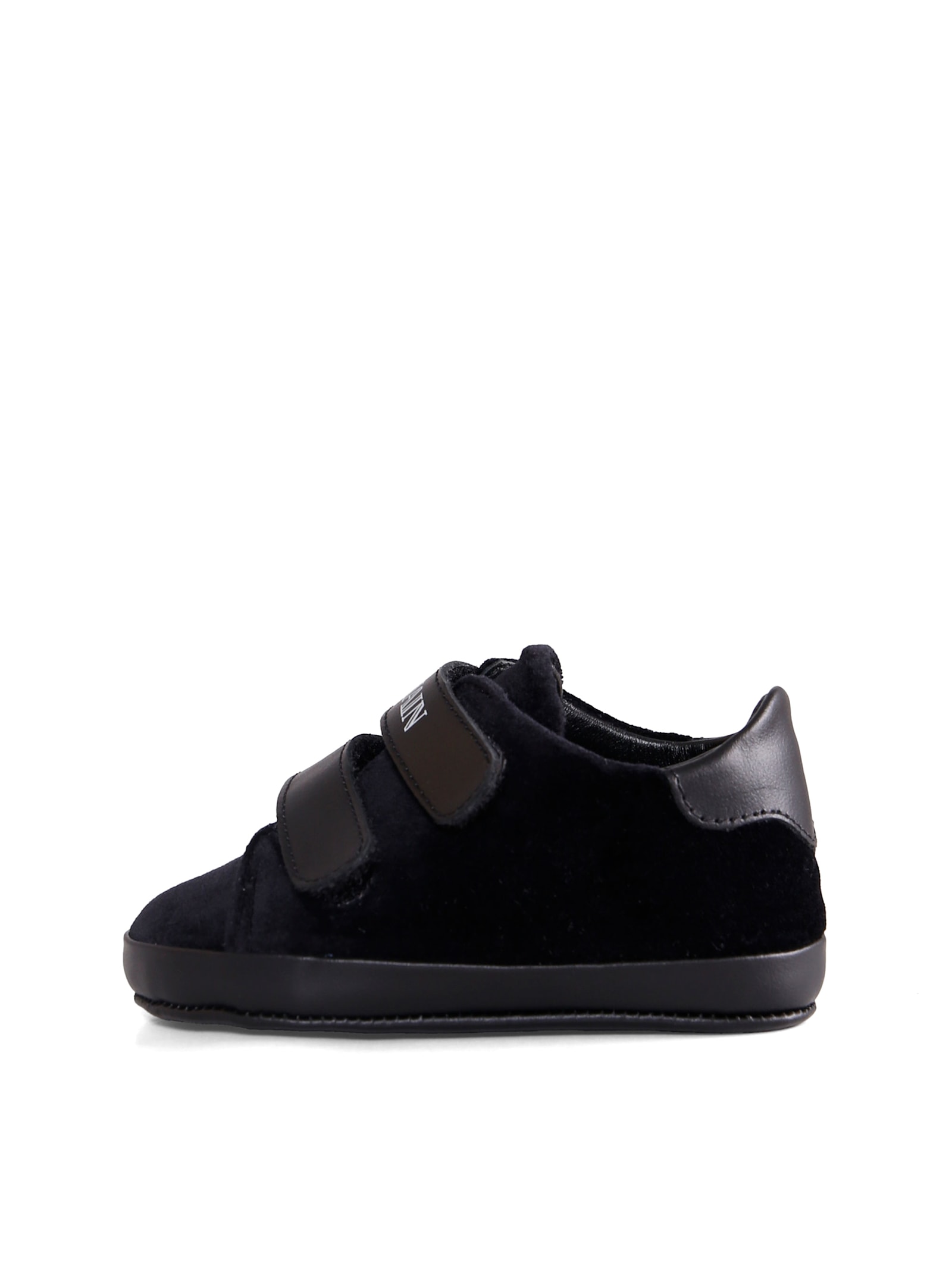 Balmain Black Sneakers For Babykids Wirth Logo In Black