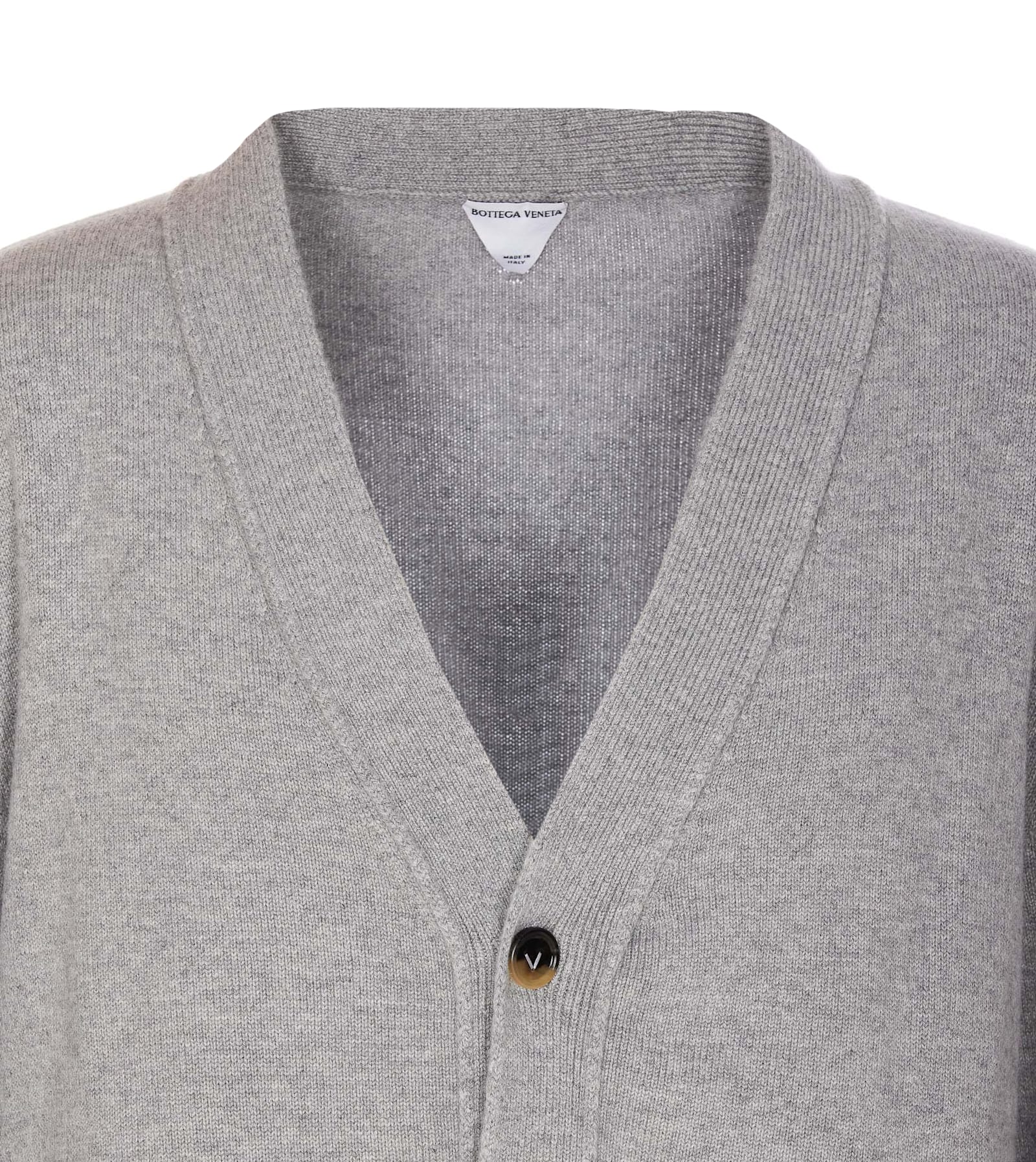 Shop Bottega Veneta Cashmere Cardigan In Grey