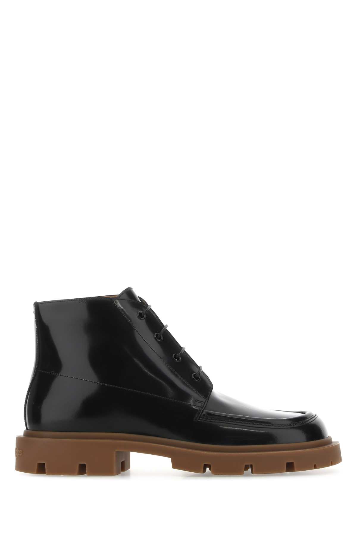 Shop Maison Margiela Black Leather Ankle Boots In H9417