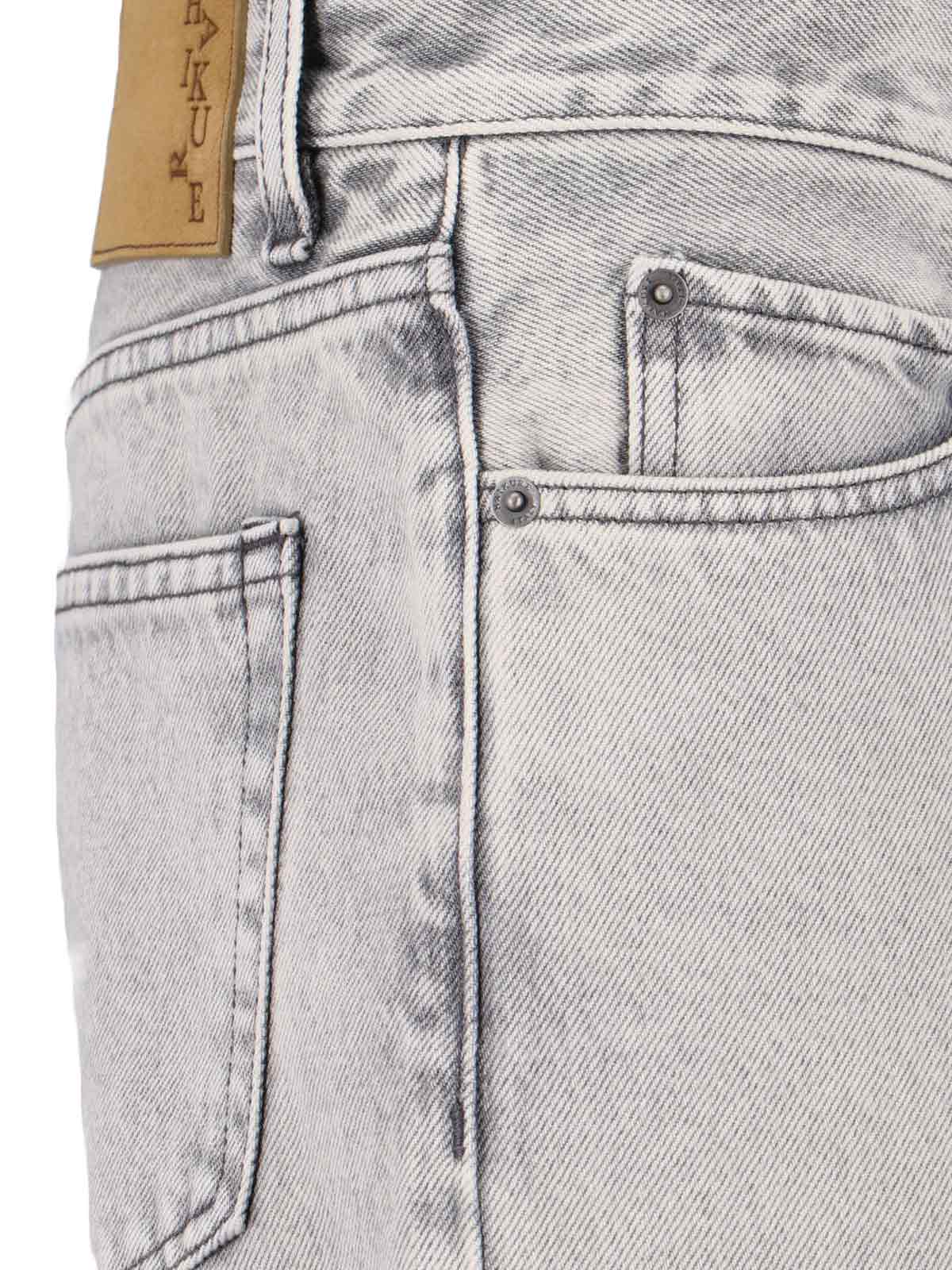 Haikure Straight Leg Five-pocket Trousers Rivet Accents In Gray
