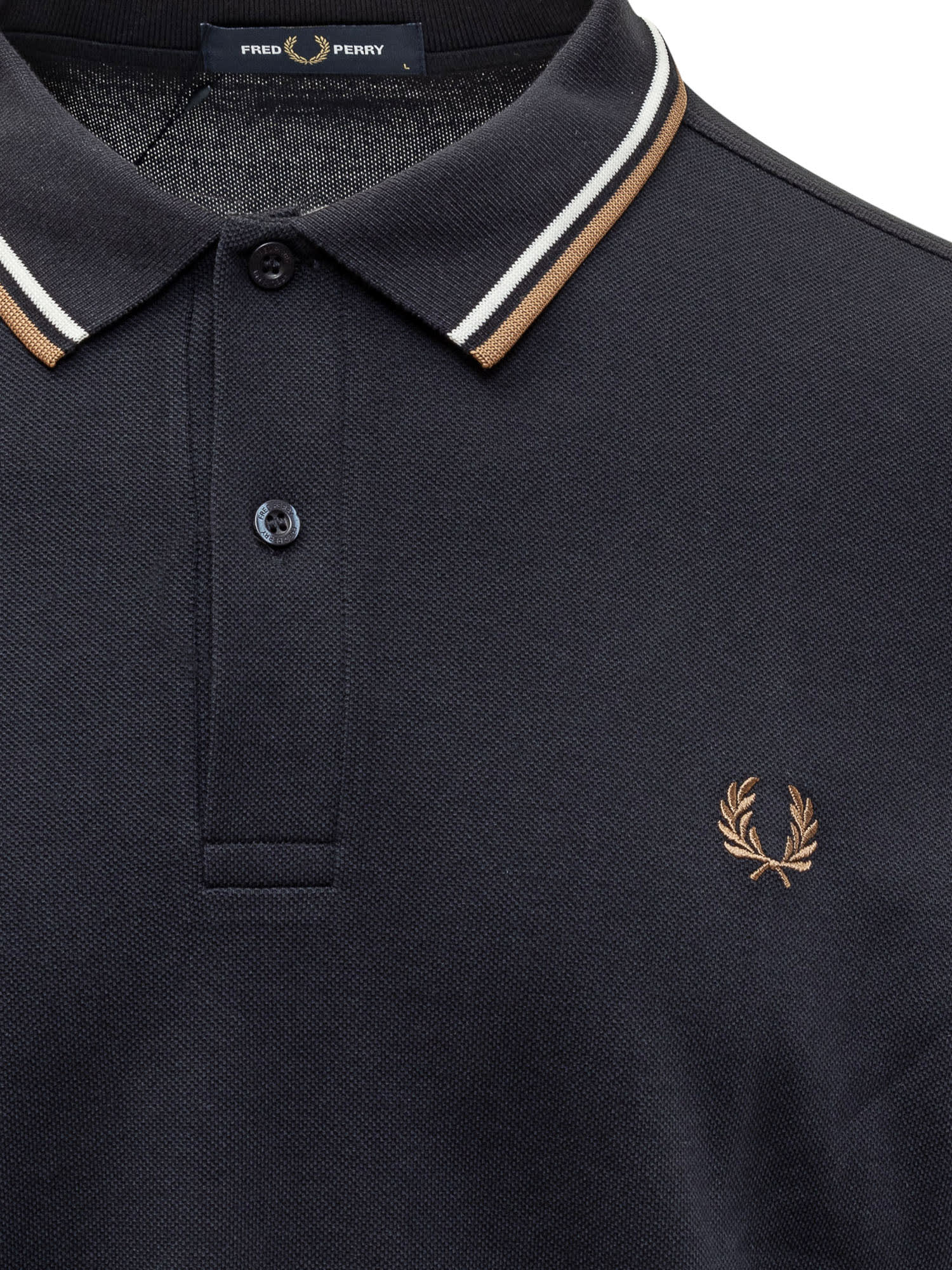Shop Fred Perry Polo Long Sleeves In Navy/snowh/shsto