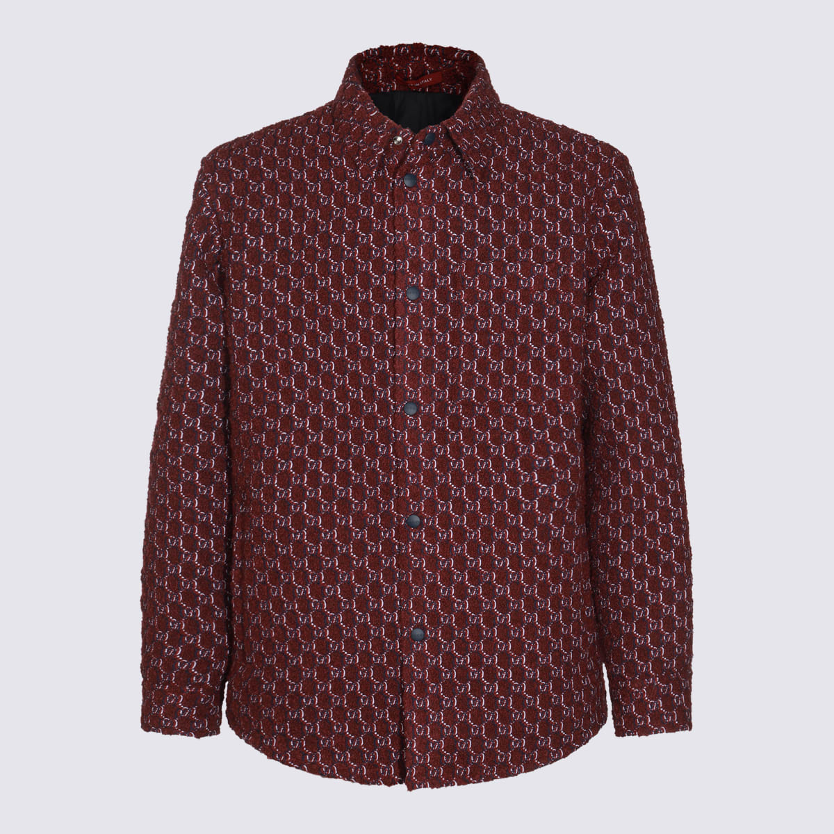 Gucci Red And Navy Wool Casual Jacket In Multi