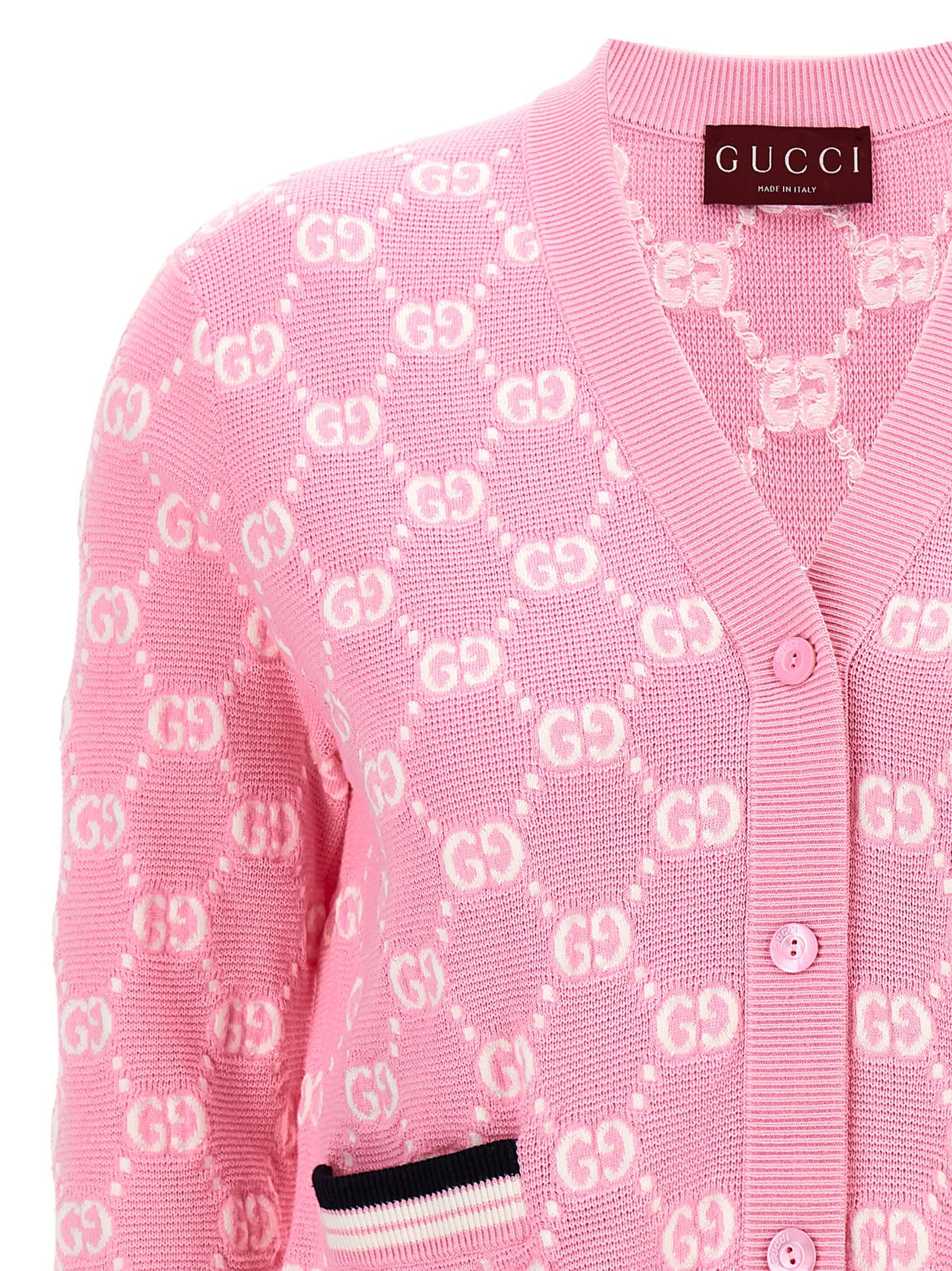 Shop Gucci Gg Cardigan In Pink