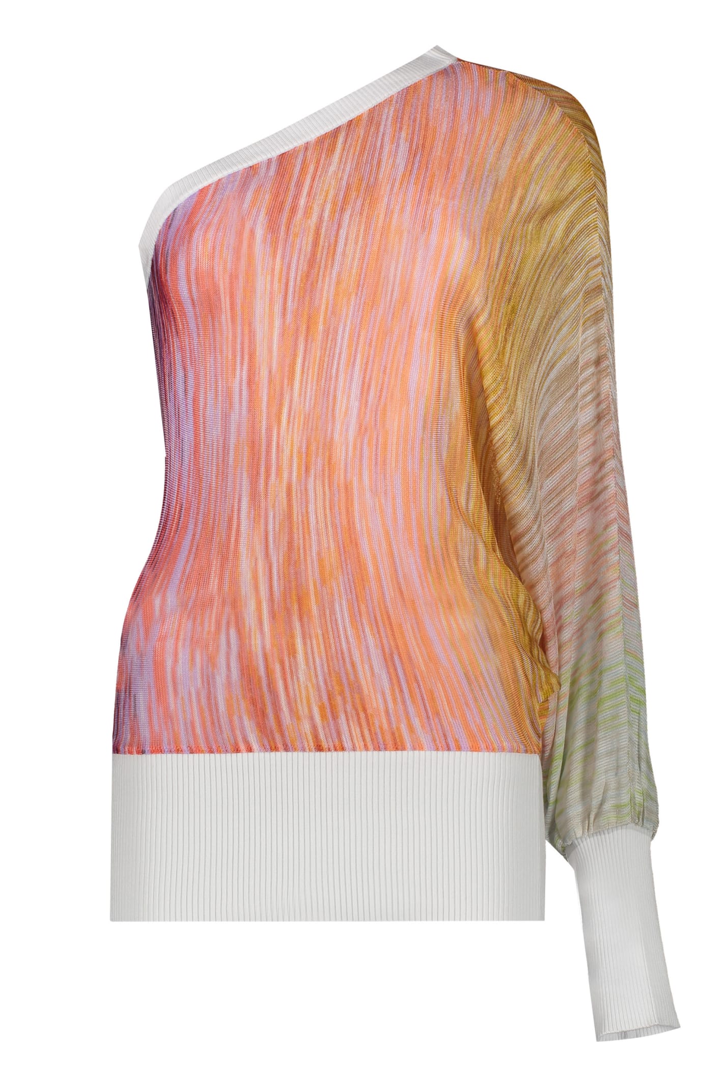 Missoni Knitted One-shoulder Top In Multicolor