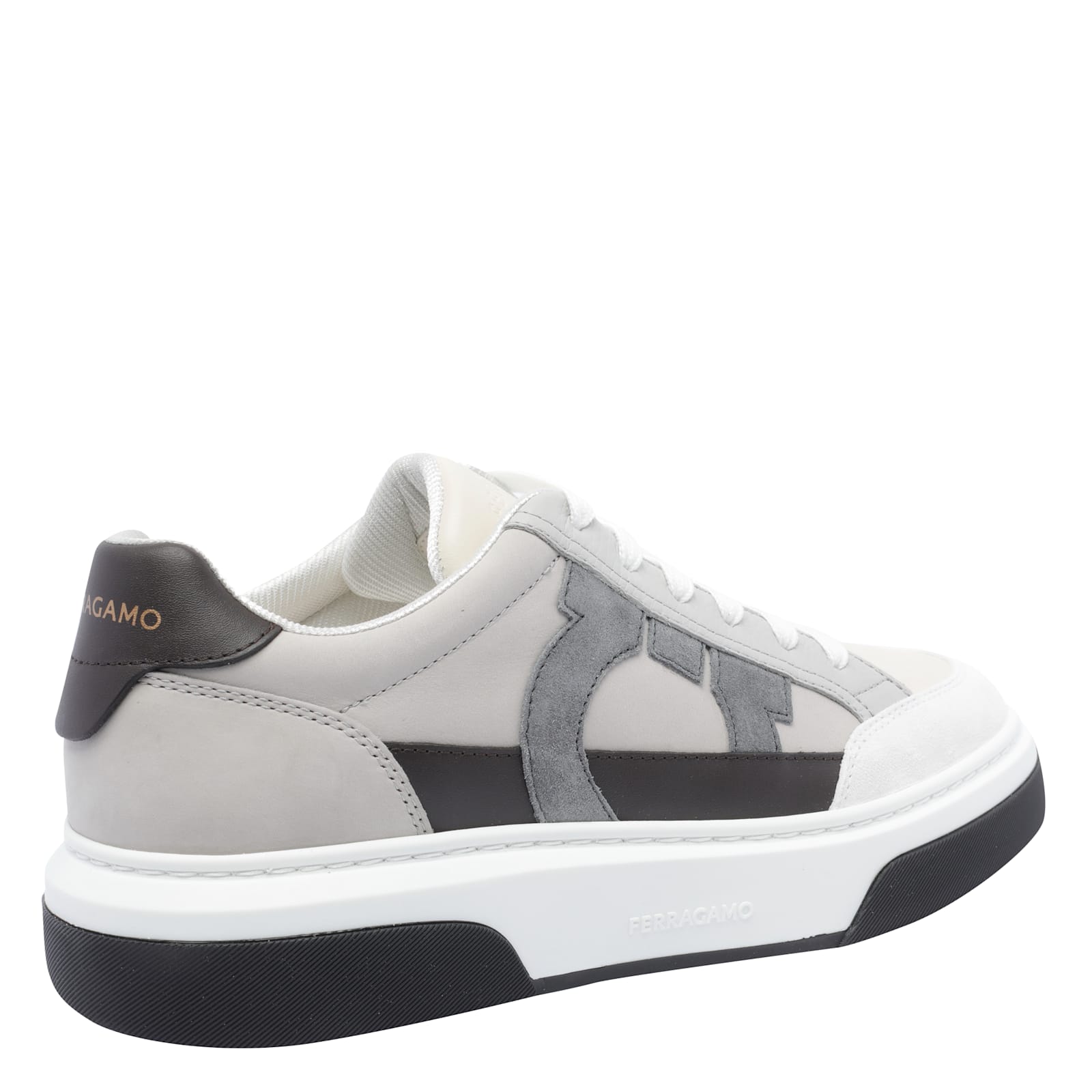 Ferragamo Leather Cassina Sneakers Multicolor Sole Contrasting
