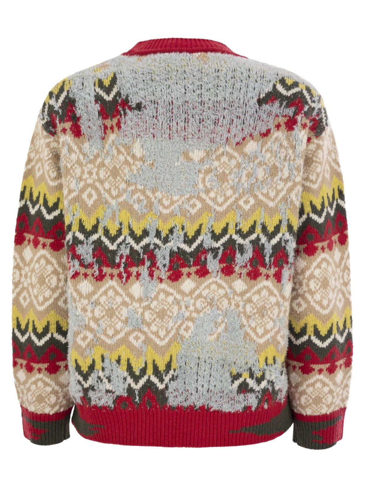 WEEKEND MAX MARA ALL-OVER PATTERNED CREWNECK JUMPER 