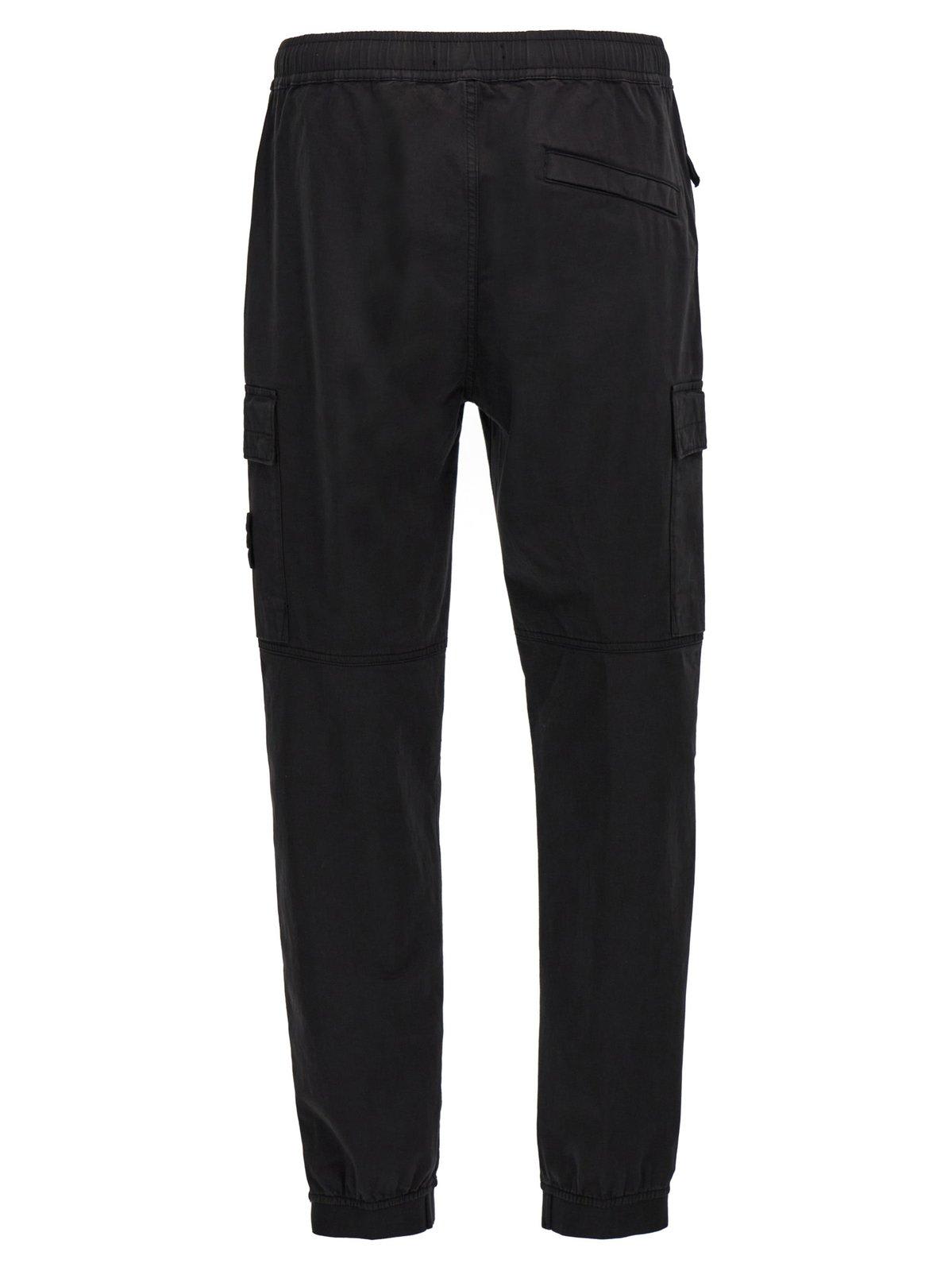 Shop Stone Island Regular Tapered Fit Cargo Pants In Black