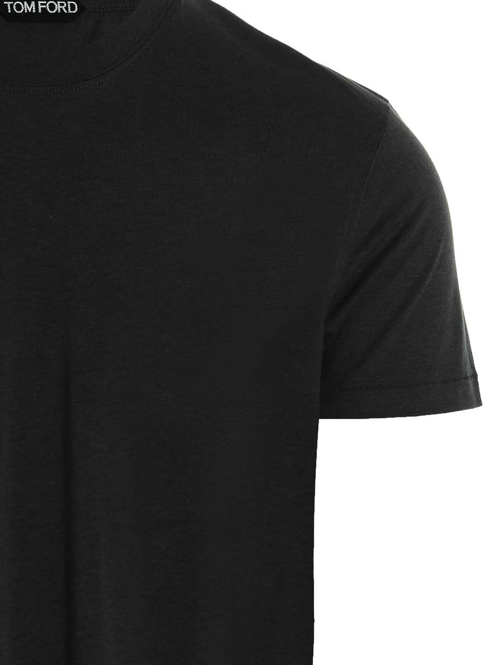 Shop Tom Ford Cotton Lyocell T-shirt In Black