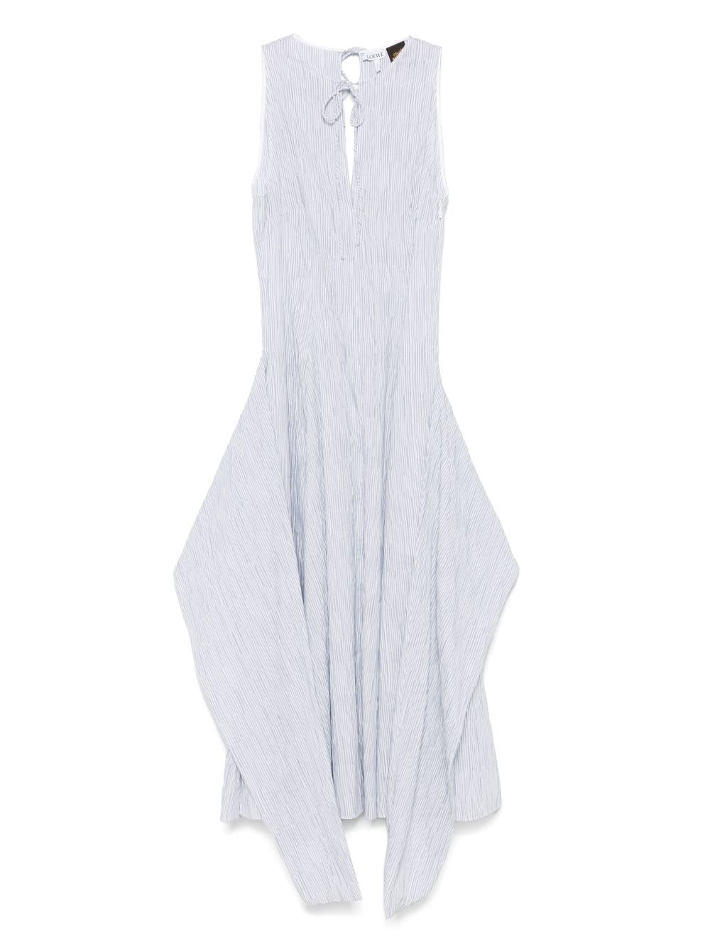 Loewe Cotton Blend Midi Dress In Blue