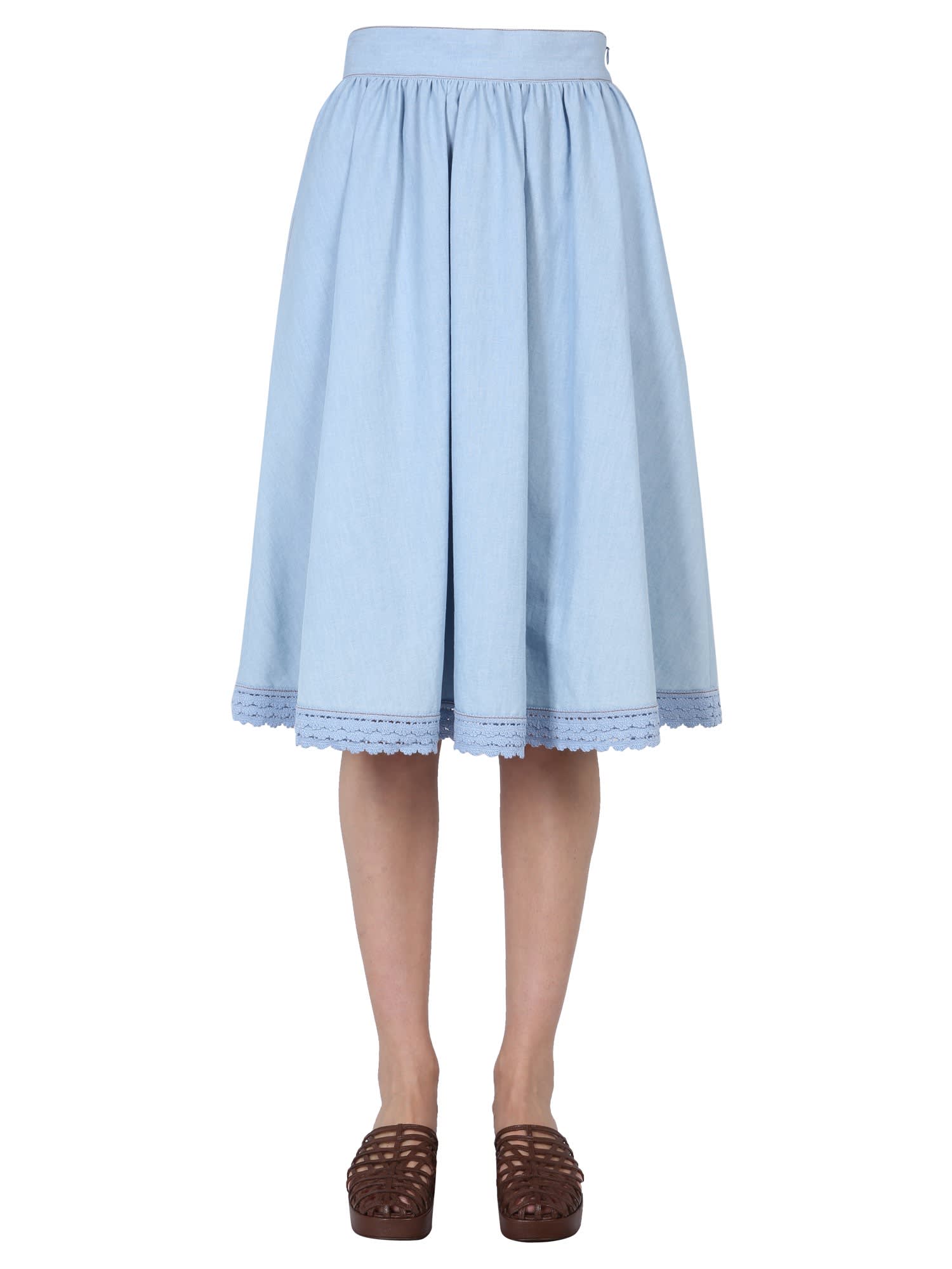Boutique Moschino Chambray Skirt