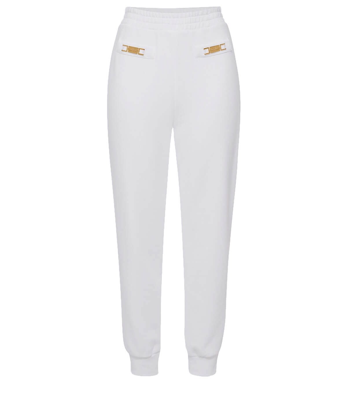 Elisabetta Franchi White Sweatpants With Logo