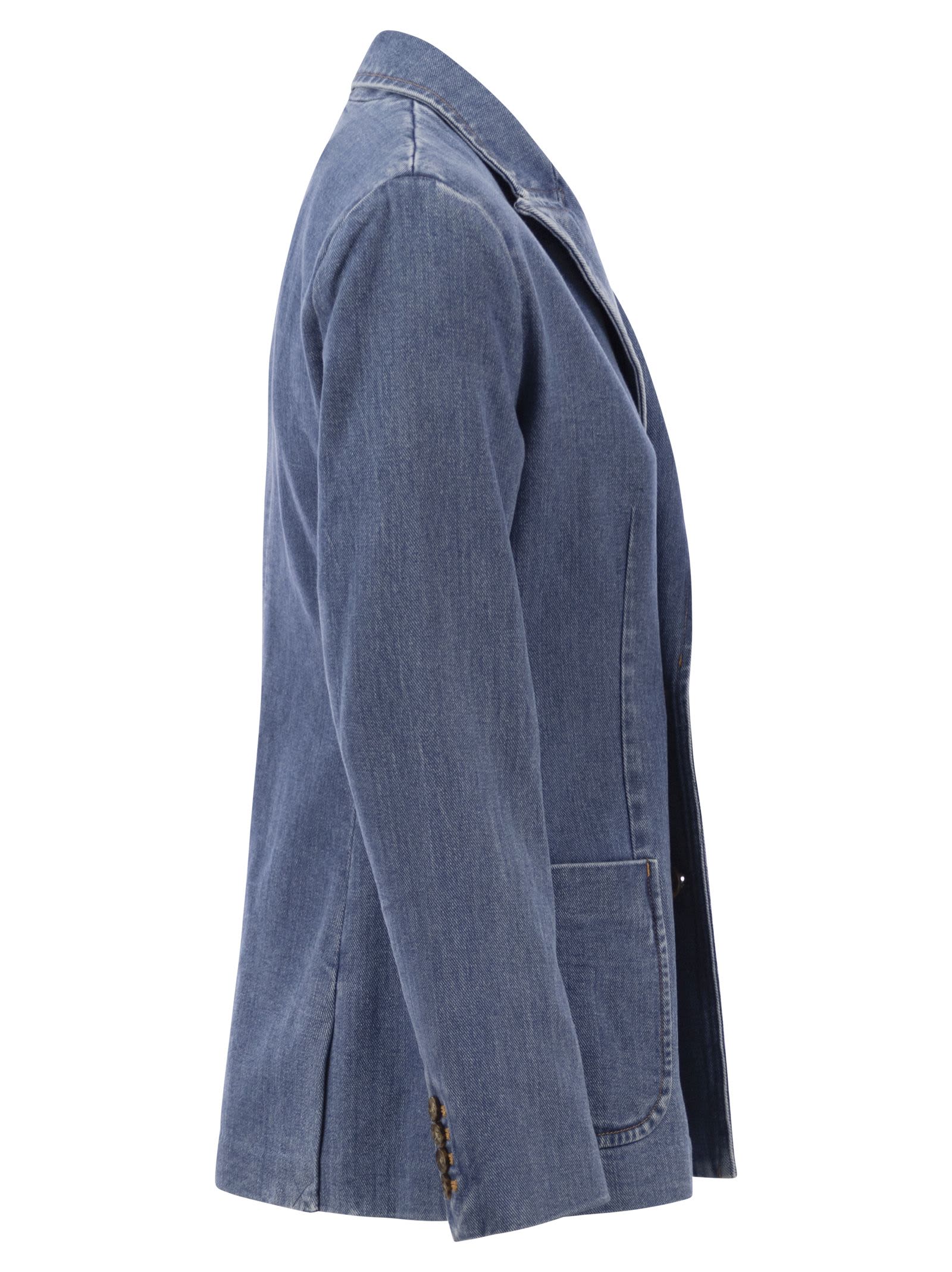 POLO RALPH LAUREN DOUBLE-BREASTED DENIM BLAZER