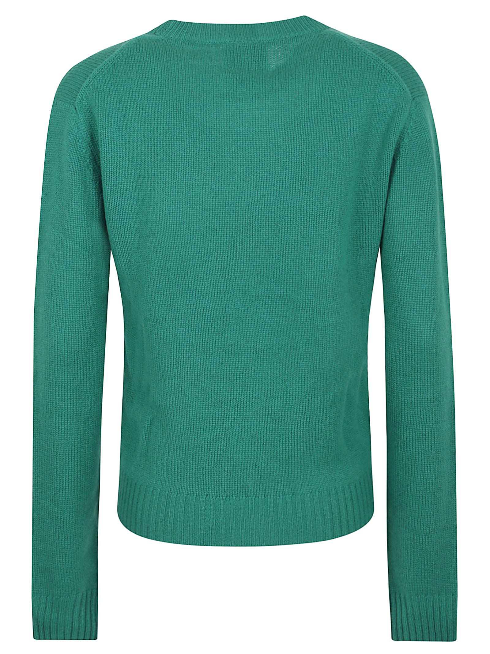 Allude Cashmere Sweater With Ribbed Edging In Green