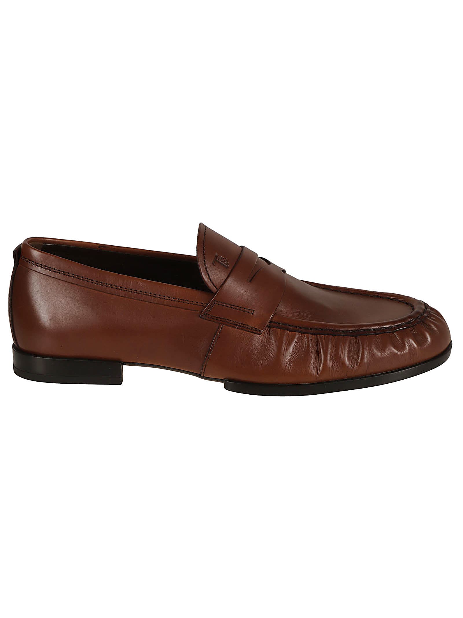 Tod's Logo Stamp Classic Loafers In Teak