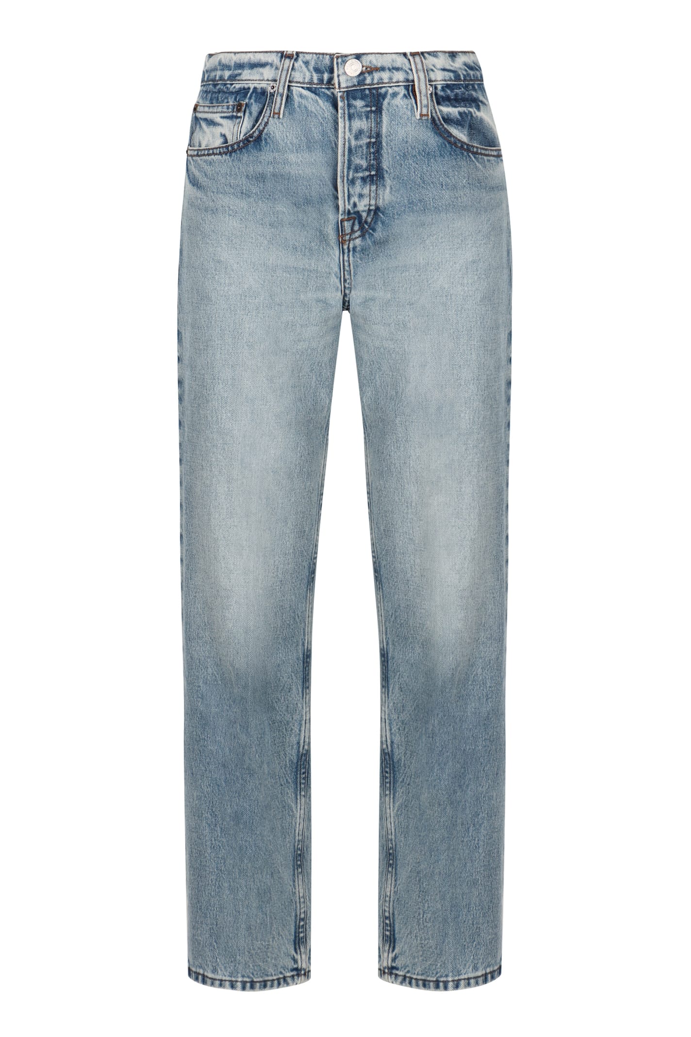 Shop Frame The Slouchy Straight Jeans In Denim