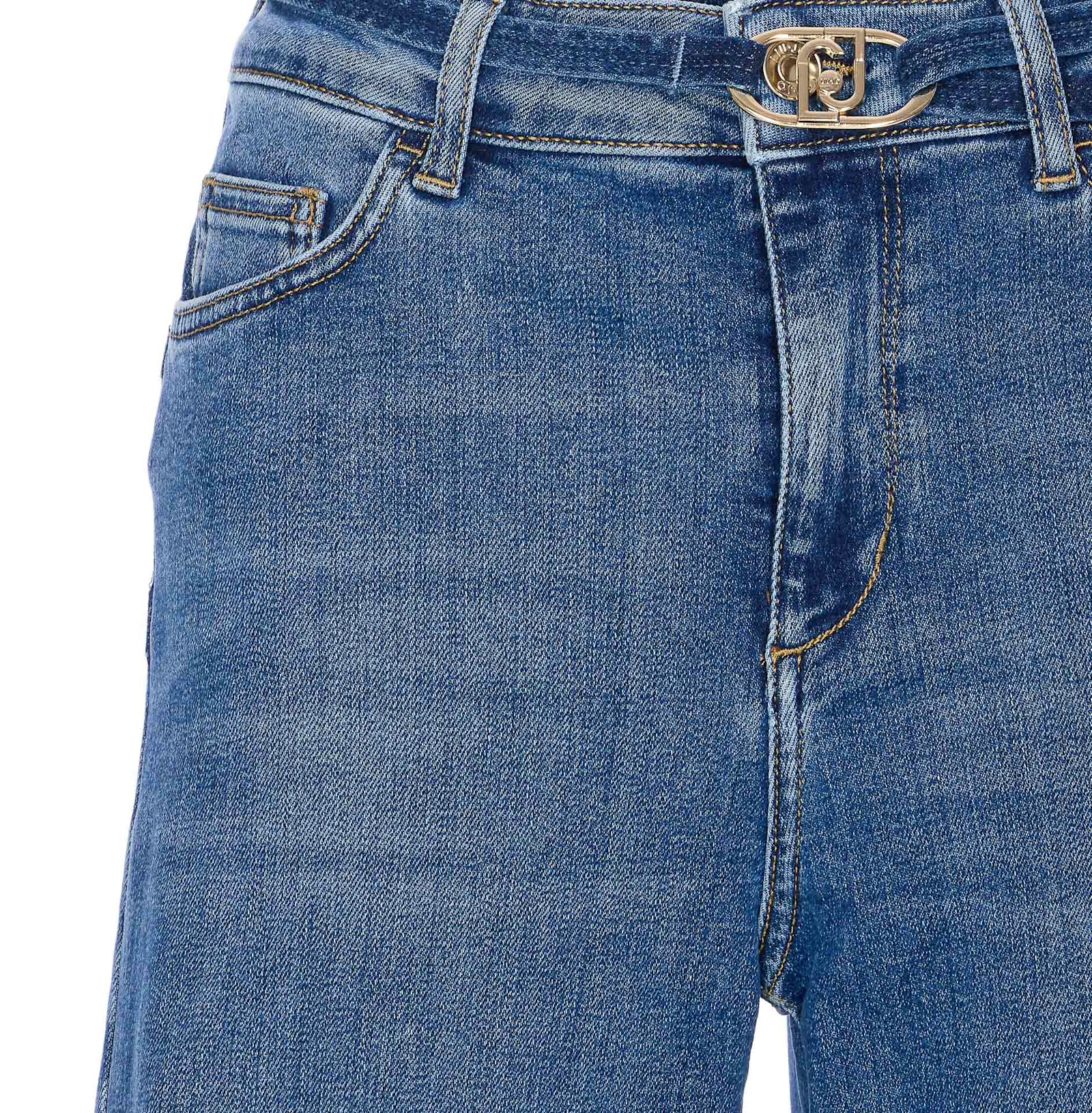 Liu •jo Denim Trousers With Belt Loops In Blue