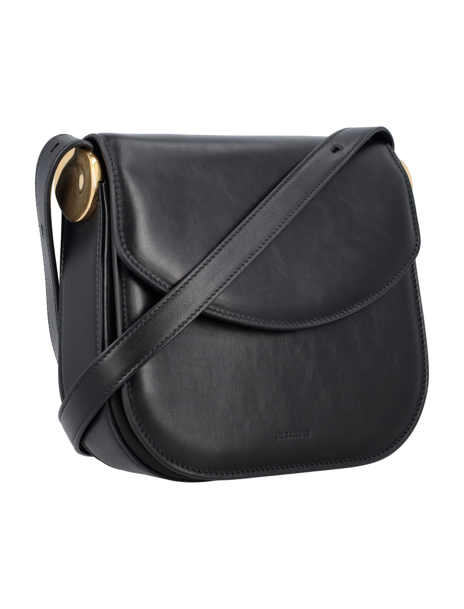 Shop Jil Sander Coin Crossbody Medium Bag In Black