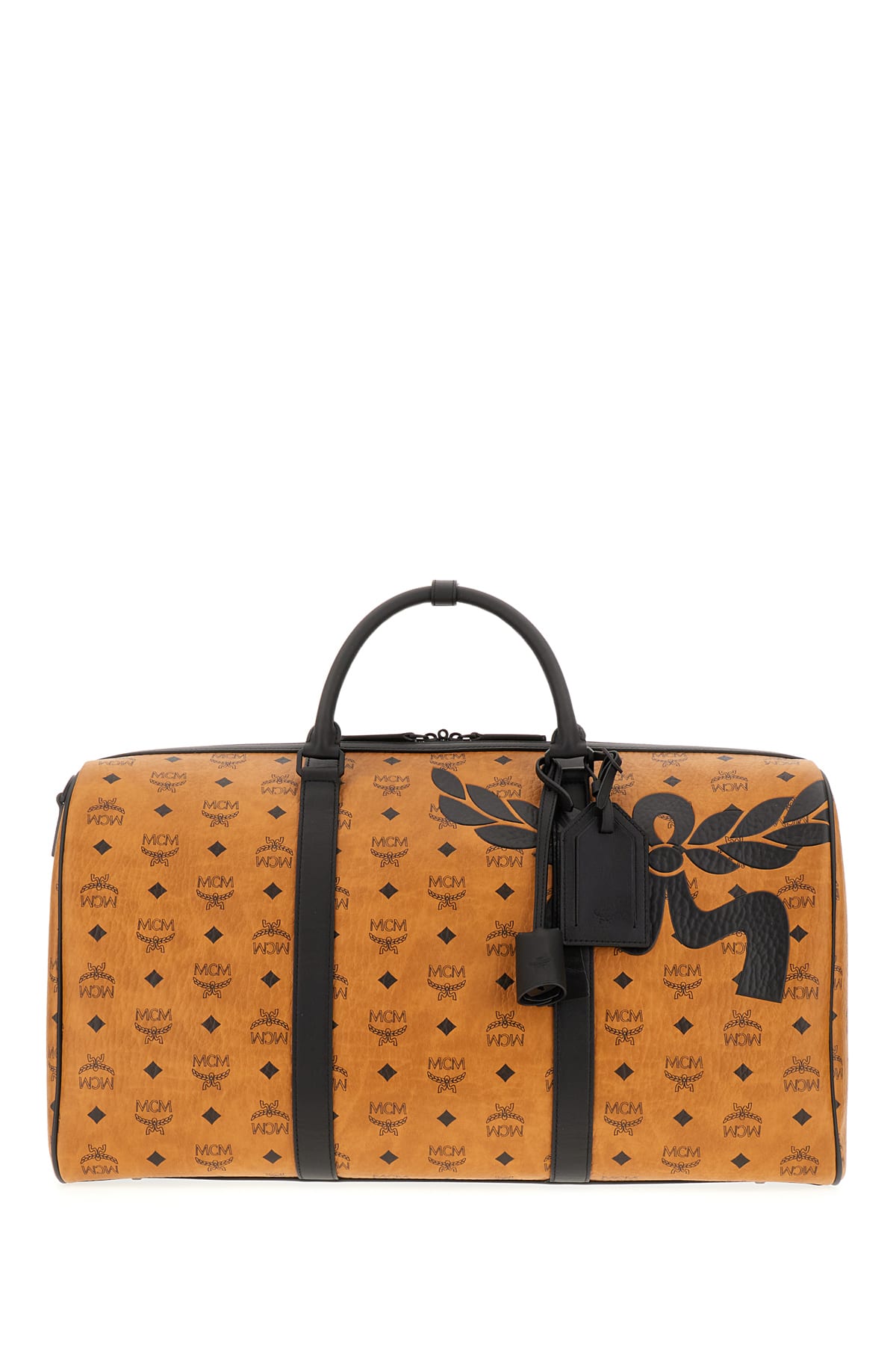 Mcm Printed Synthetic Leather Ottomar Weekender Travel Bag In Brown