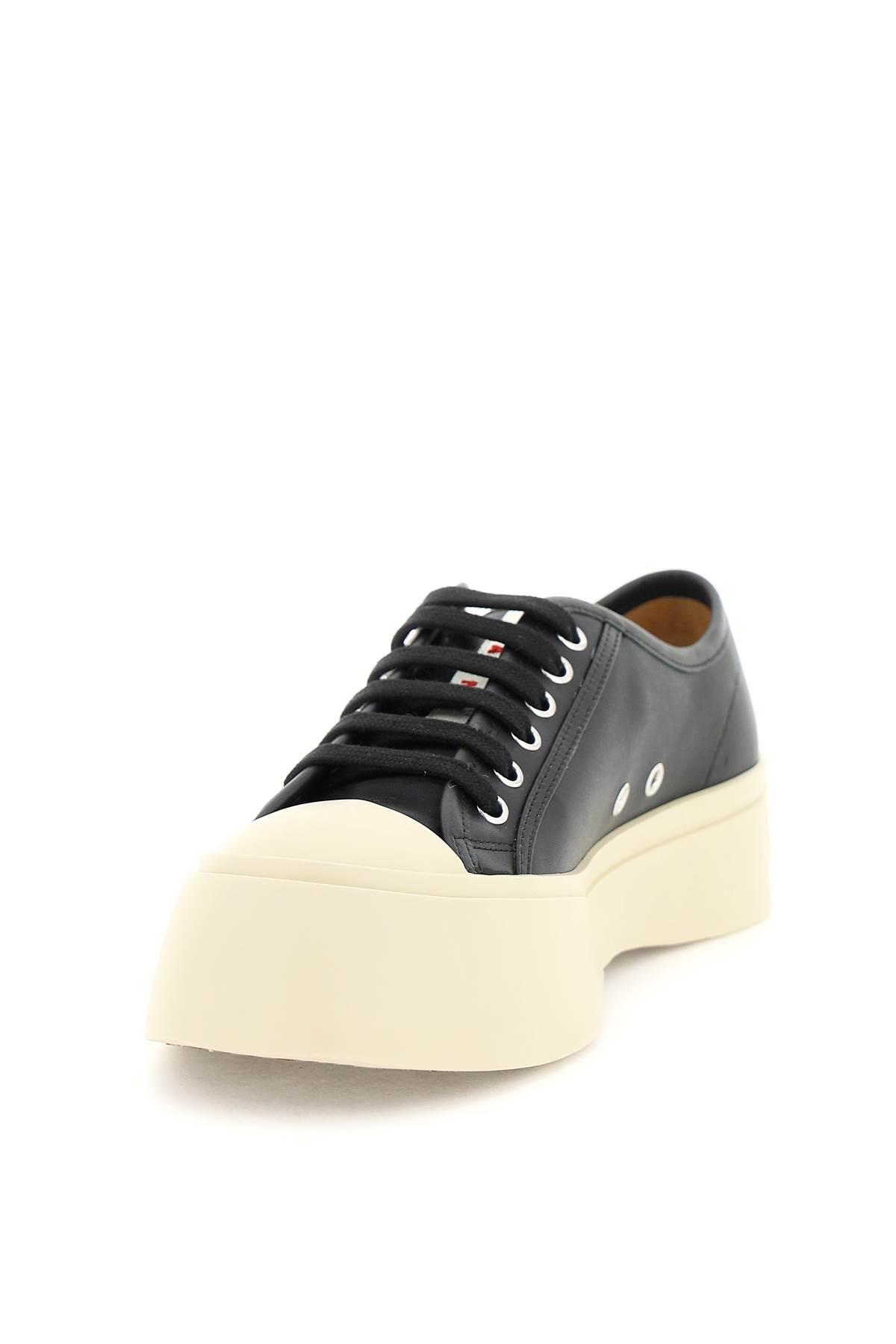 Shop Marni Pablo Leather Sneakers  In Black