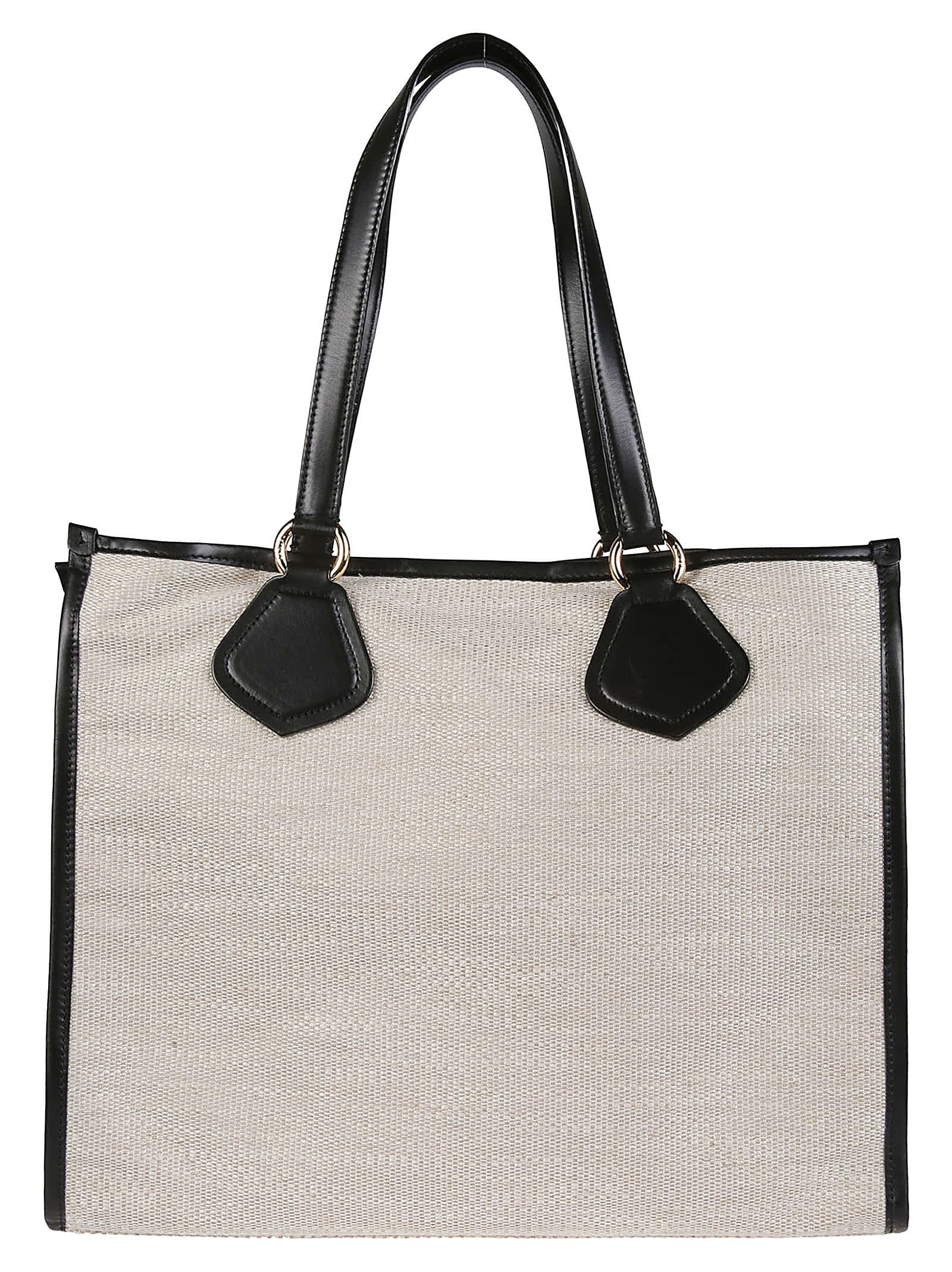 Shop Lancel Summer Large Tote Bag In A Naturel/noir