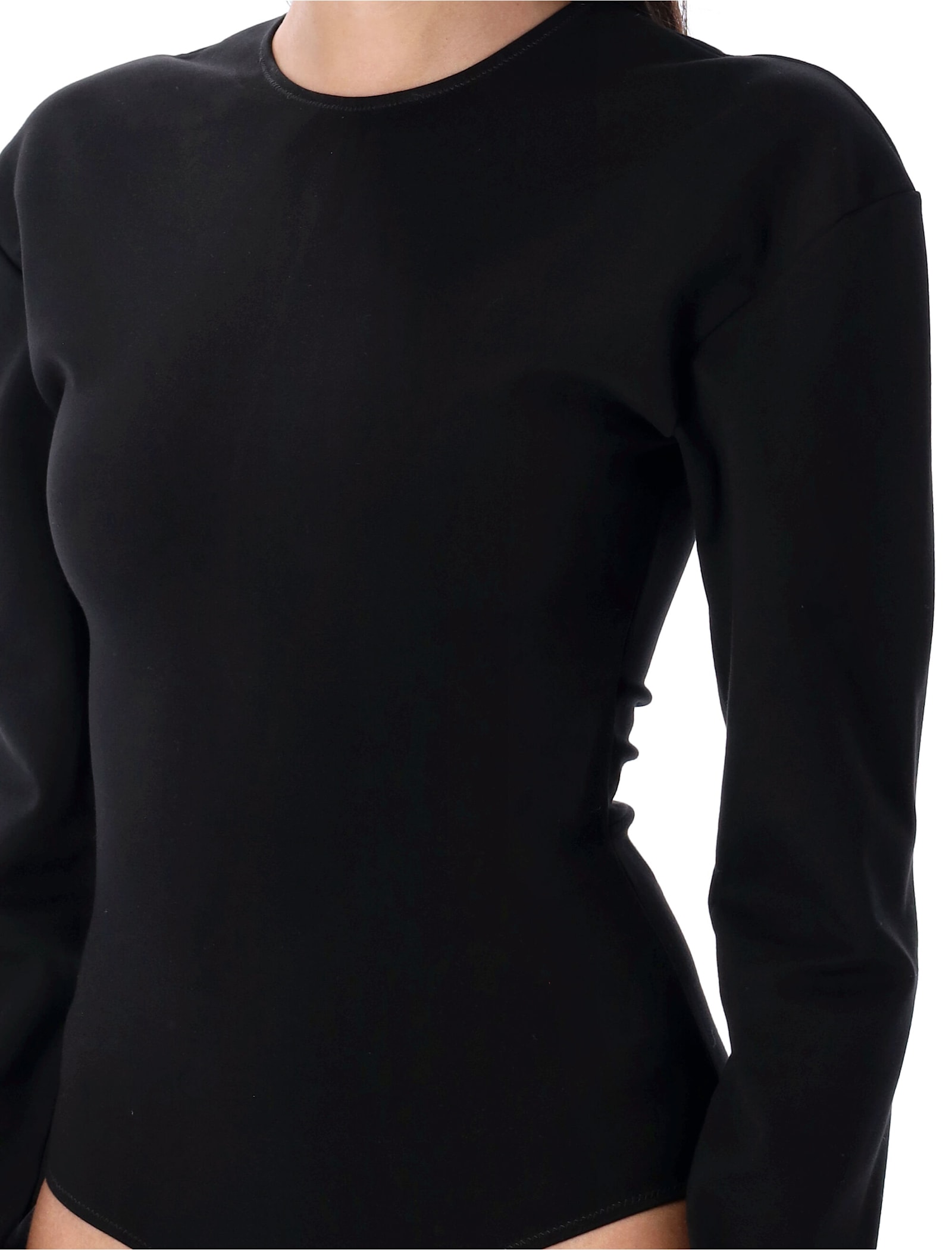 Mm6 Maison Margiela Ls Bodysuit In Black