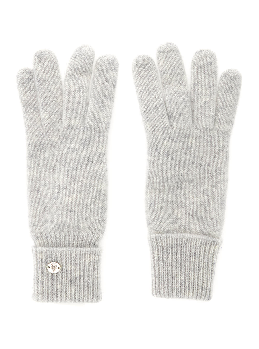 Helen Kaminski Blaire Grey Gloves With Logo Plaque Detail On The Front And Ribbed Details In Cashmere Woman In Gray