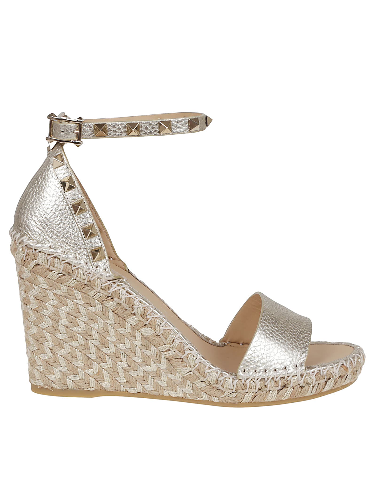 Valentino Wedge Espadrillas In Gold