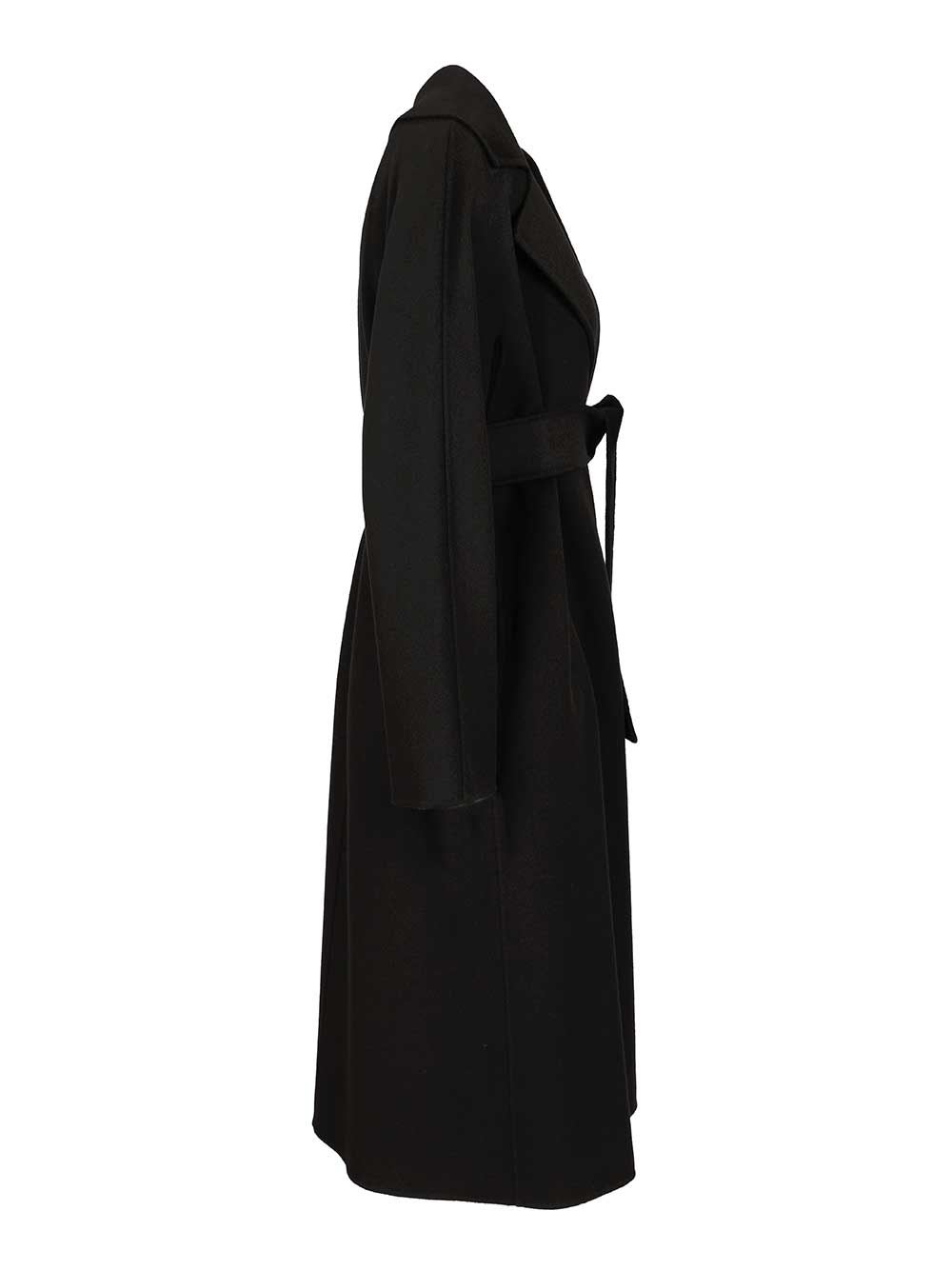 Max Mara Wool, Cashmere And Silk Coat In Black