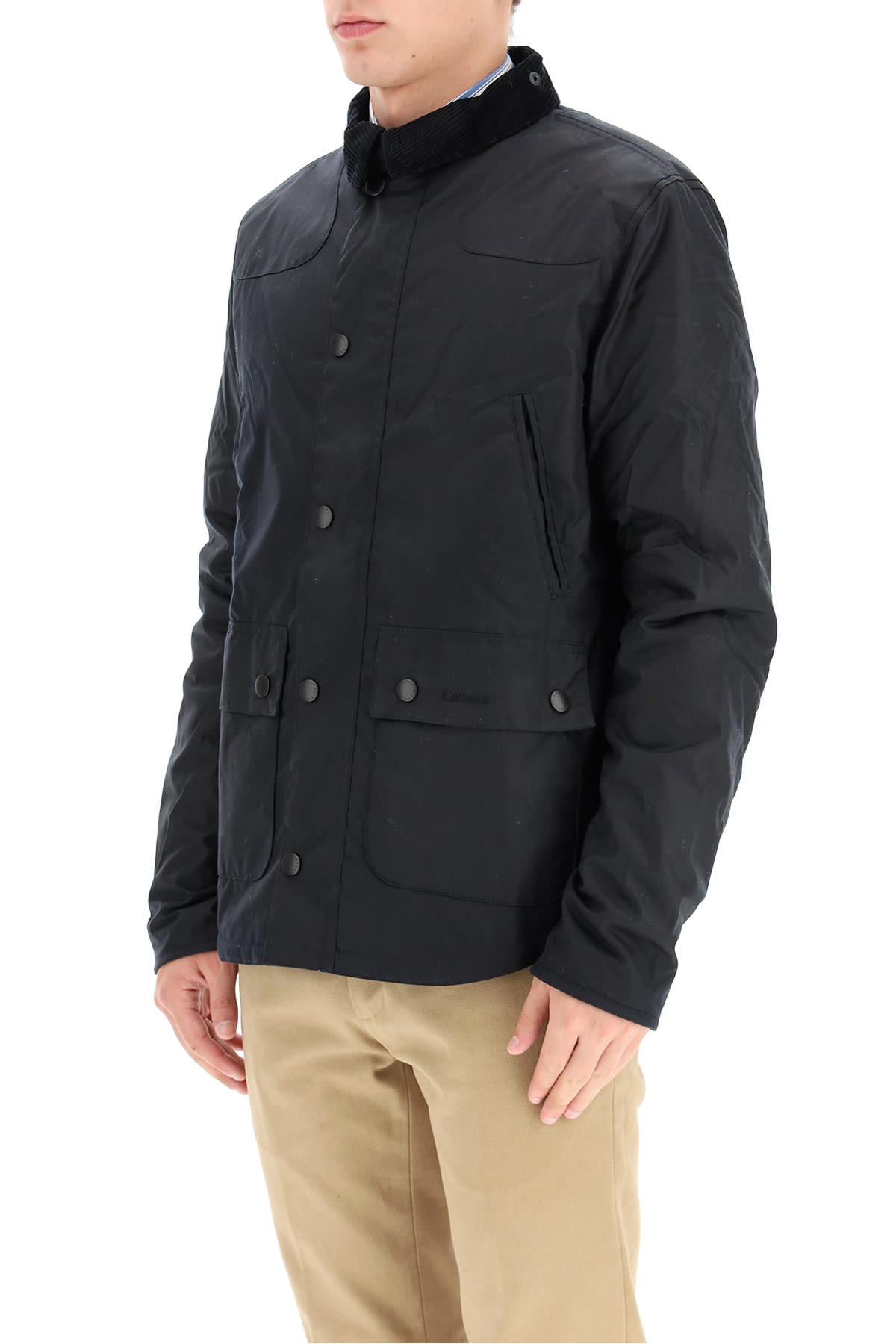 Barbour Reelin Coated Jacket In Blue