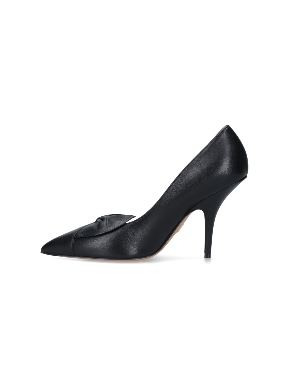 Ferragamo Stylish Pumps With Pointed Toe And Bow In Black