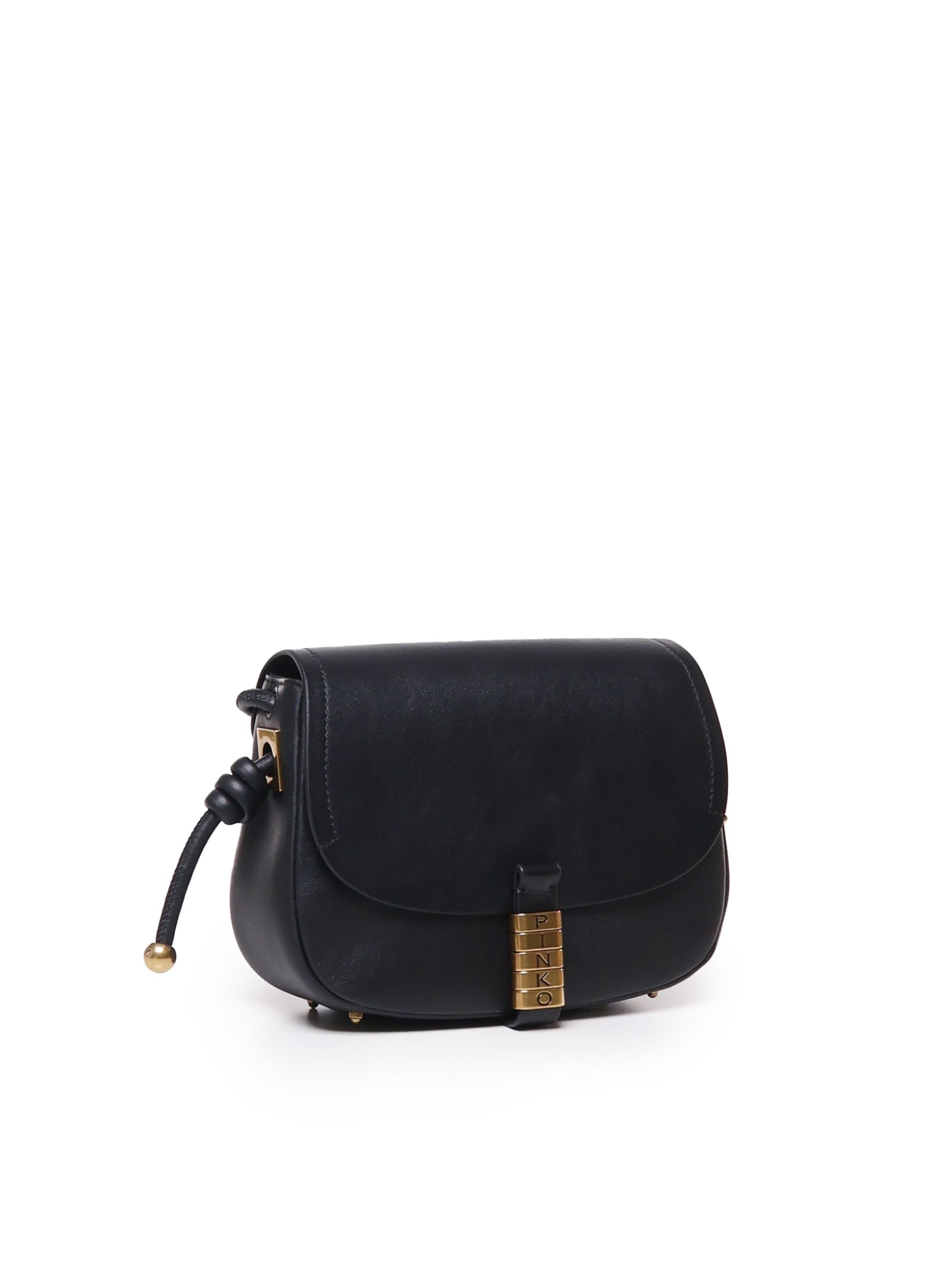 Shop Pinko Shoulder Bag In Leather In Black