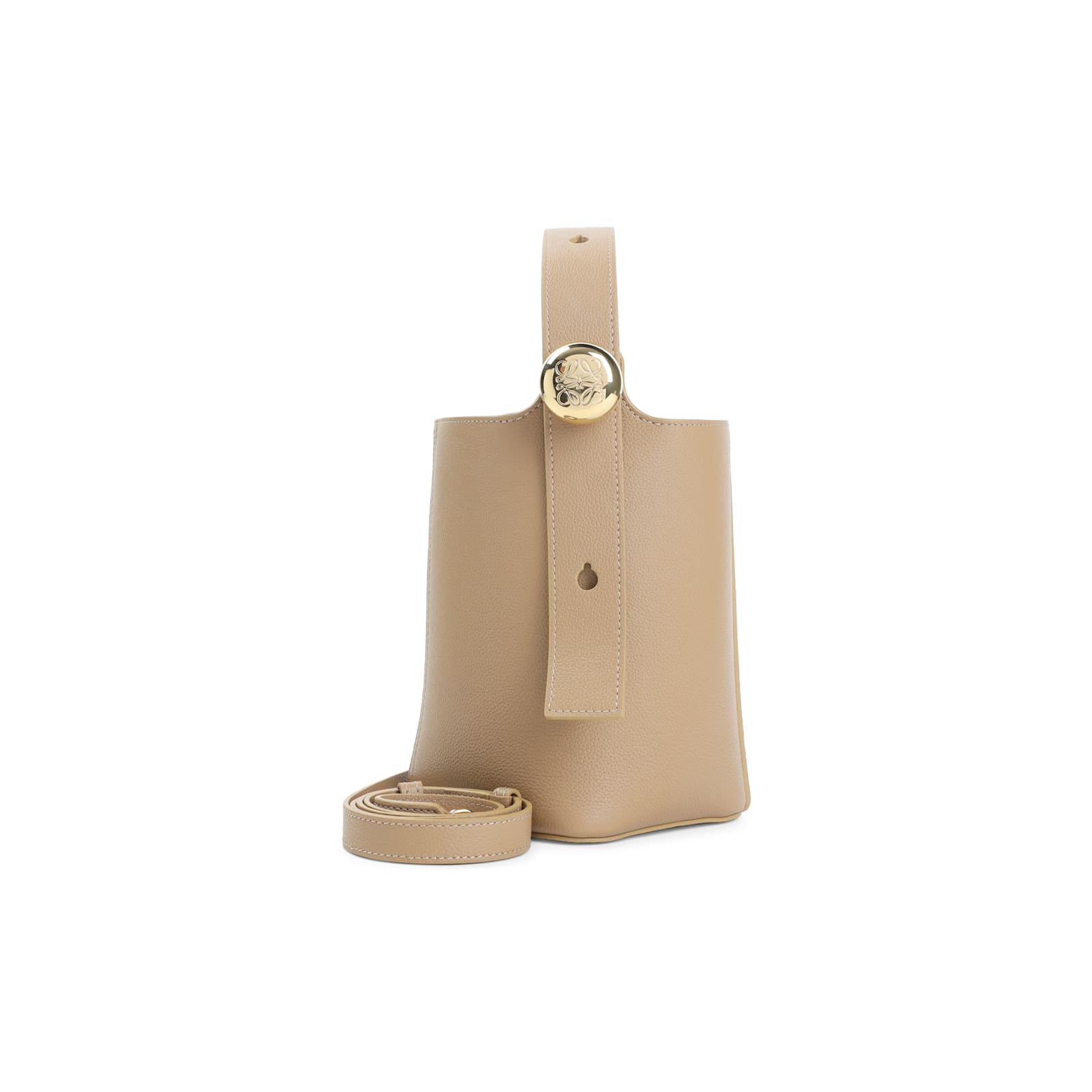 Loewe Pebble Bucket Mini In Brown