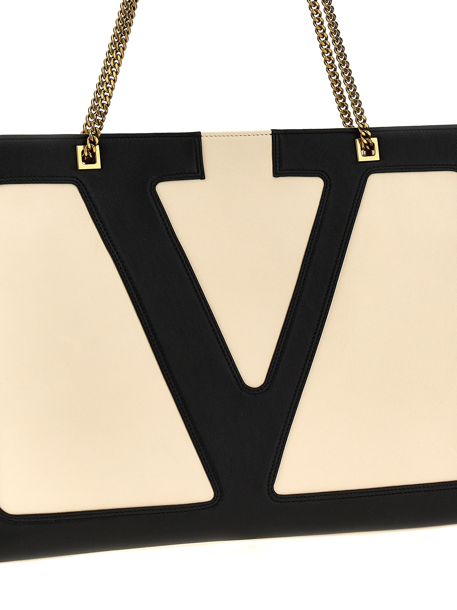 Valentino Garavani  Garavani 'viva Superstar' Medium Shopping In White/black
