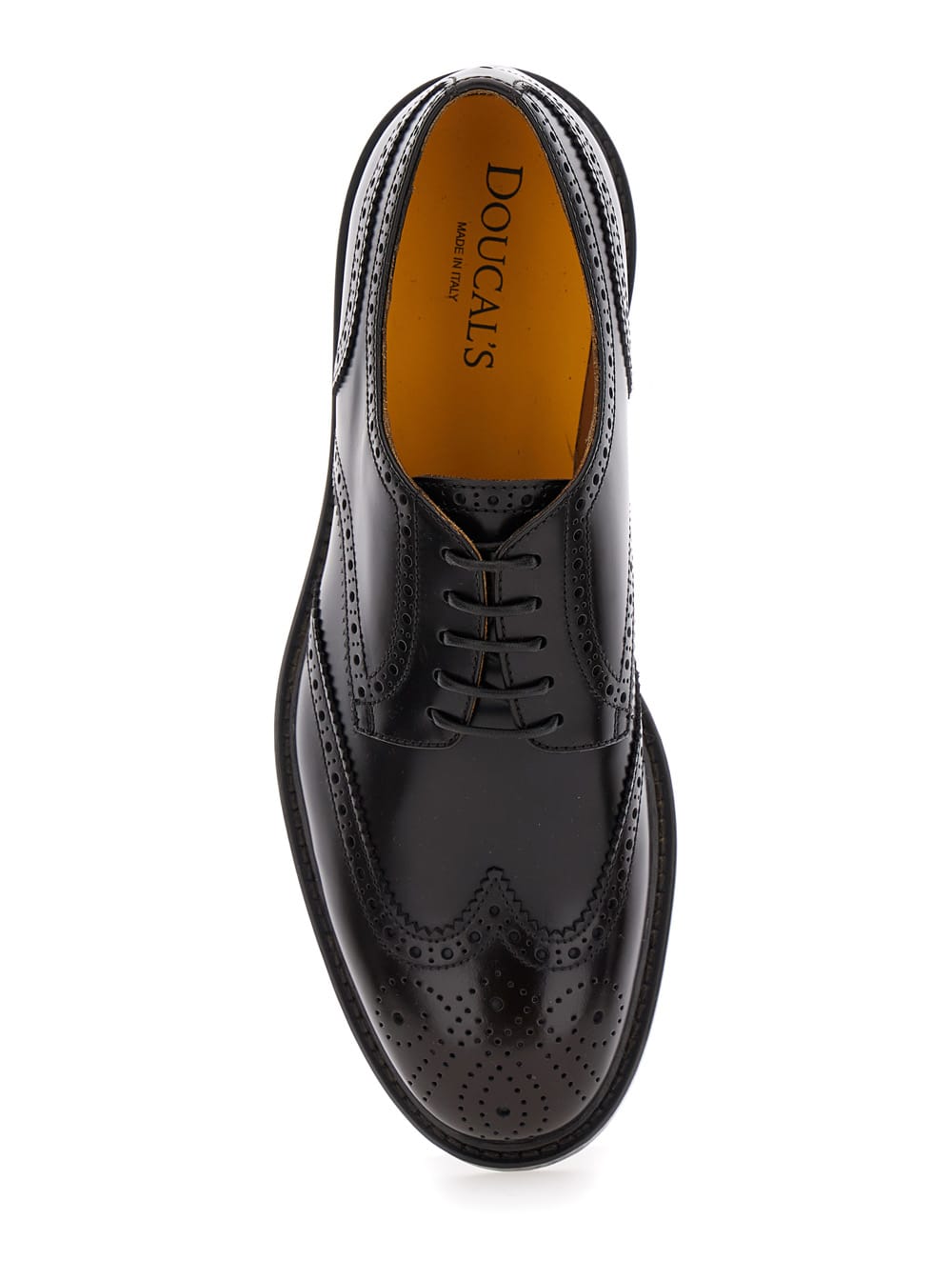 Shop Doucal's Half Wing Dark Brown Derby Shoes With Embellishments In Leather Man