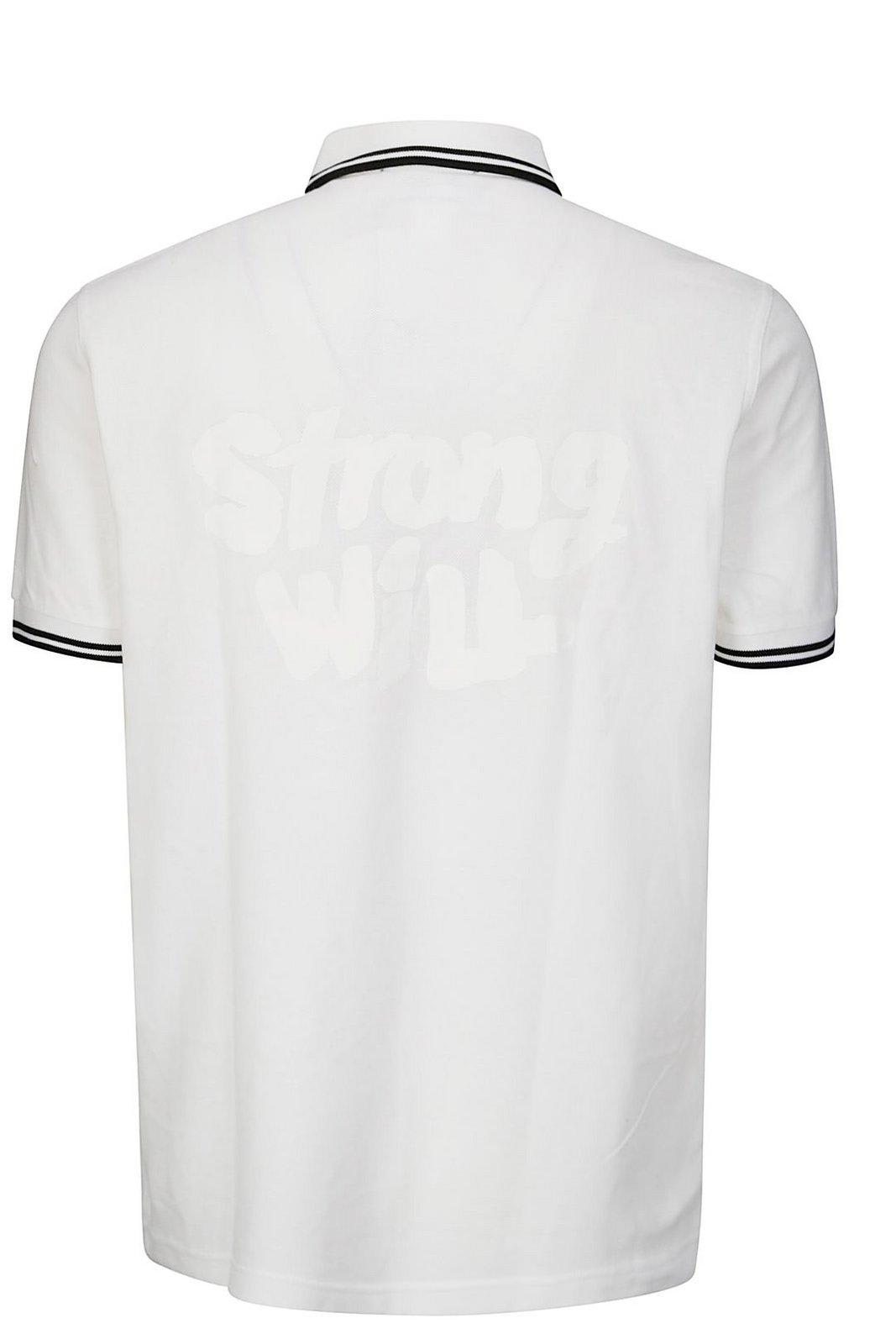 Shop Comme Des Garçons Shirt X Fred Perry Text-printed Polo Shirt In White