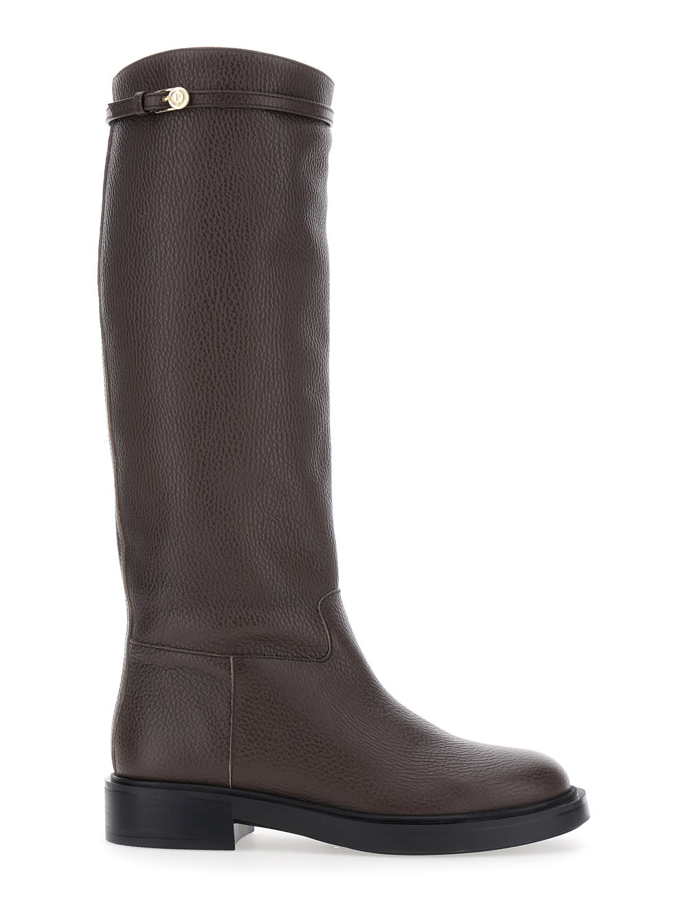Pollini Stivale Donna Vitello Bottalato In Brown