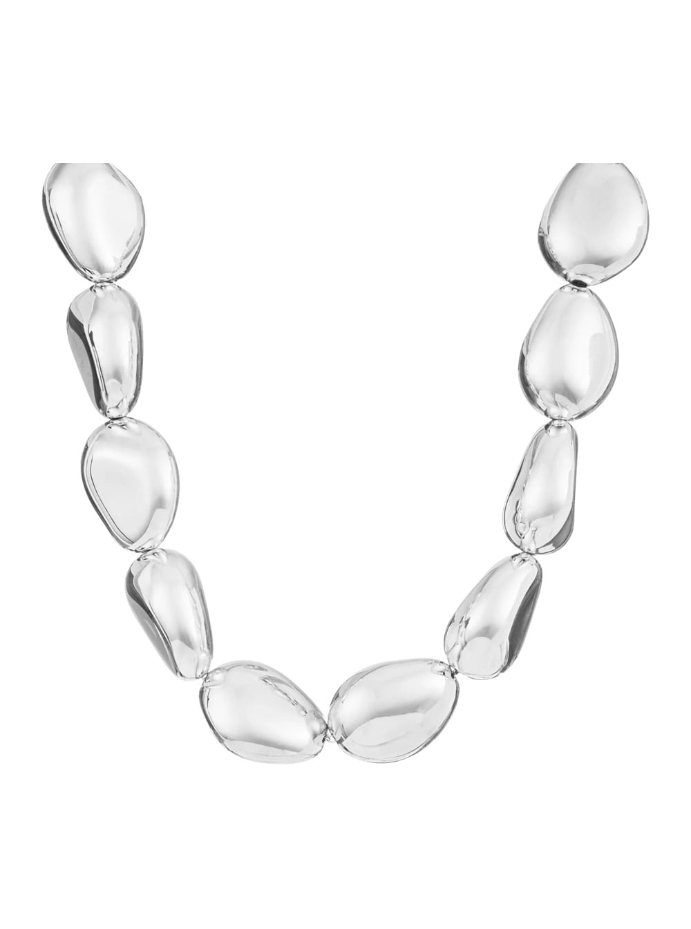 Federica Tosi Lace Stone Metallic Necklace With Chunky Design And Without Closure In Silver Plated Bronze Woman In Metallic