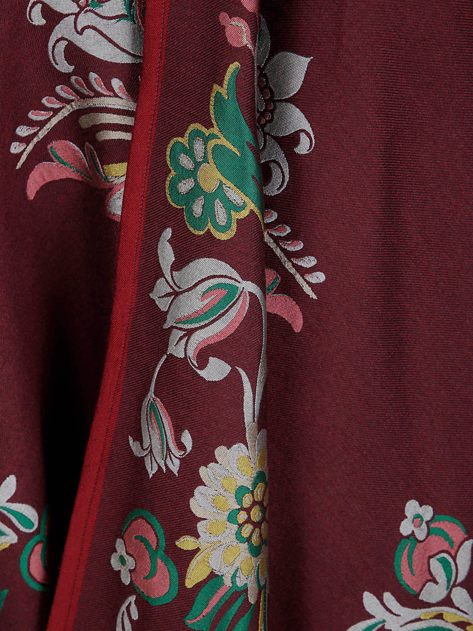 Etro Floral-jacquard Cape In Burgundy