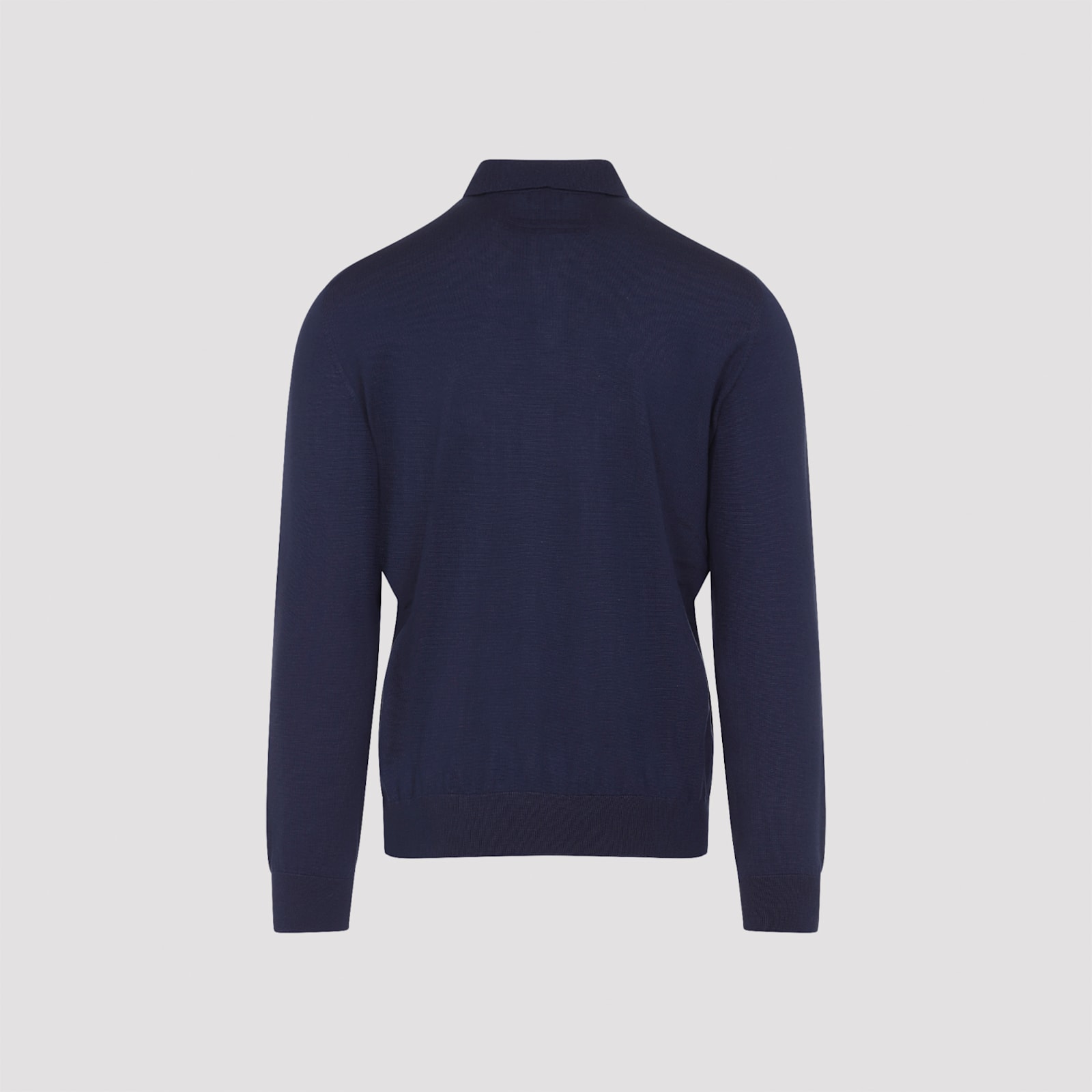 Zegna Cashseta Knit Polo With Ribbed Cuffs And Hem In Animal Print