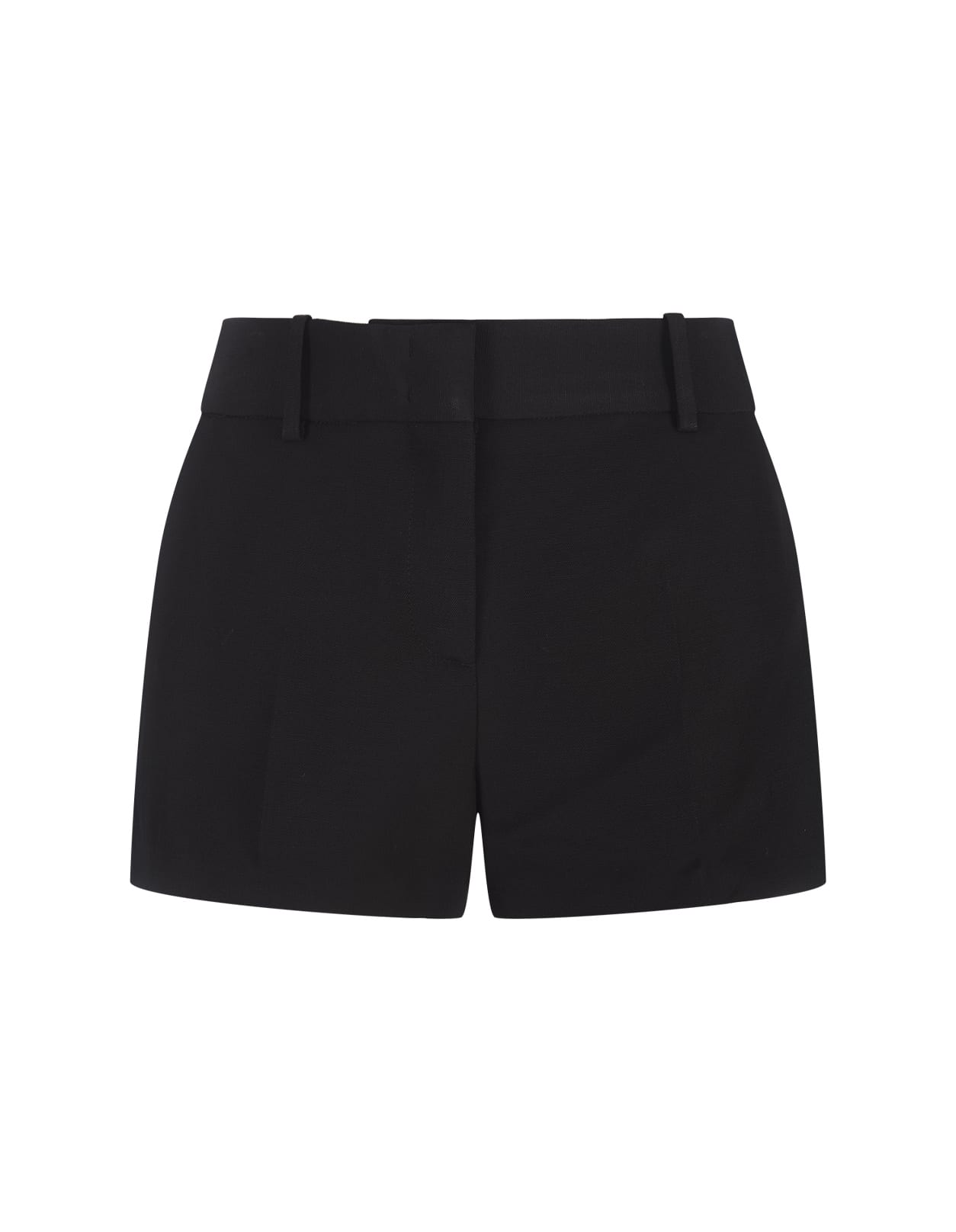 Black Linen Blend Tailored Shorts