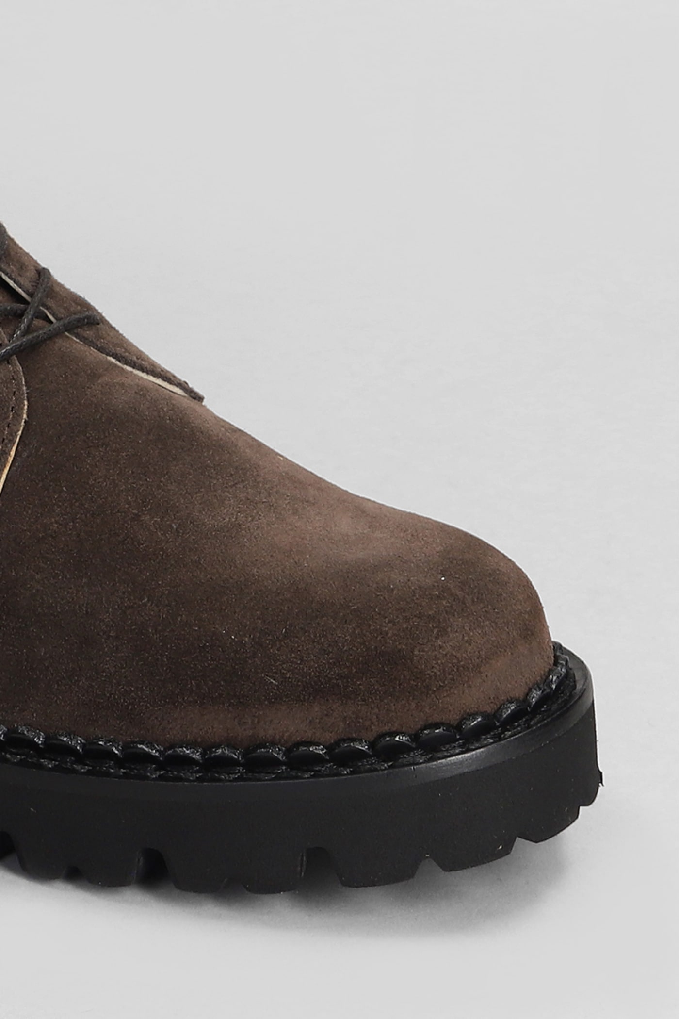 Shop Fabio Rusconi Combat Boots In Dark Brown Suede