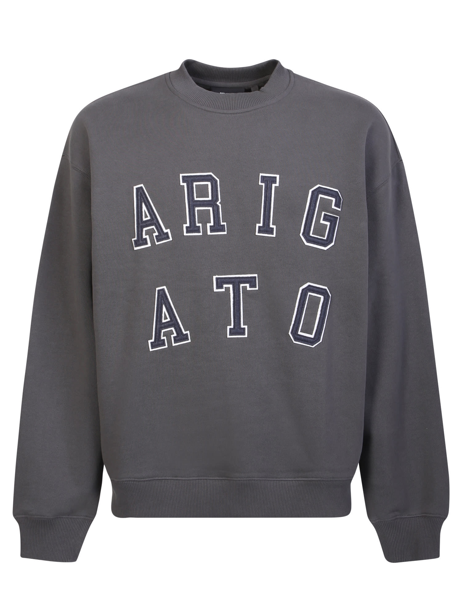 Shop Axel Arigato Logo Crewneck Sweatshirt In Grey
