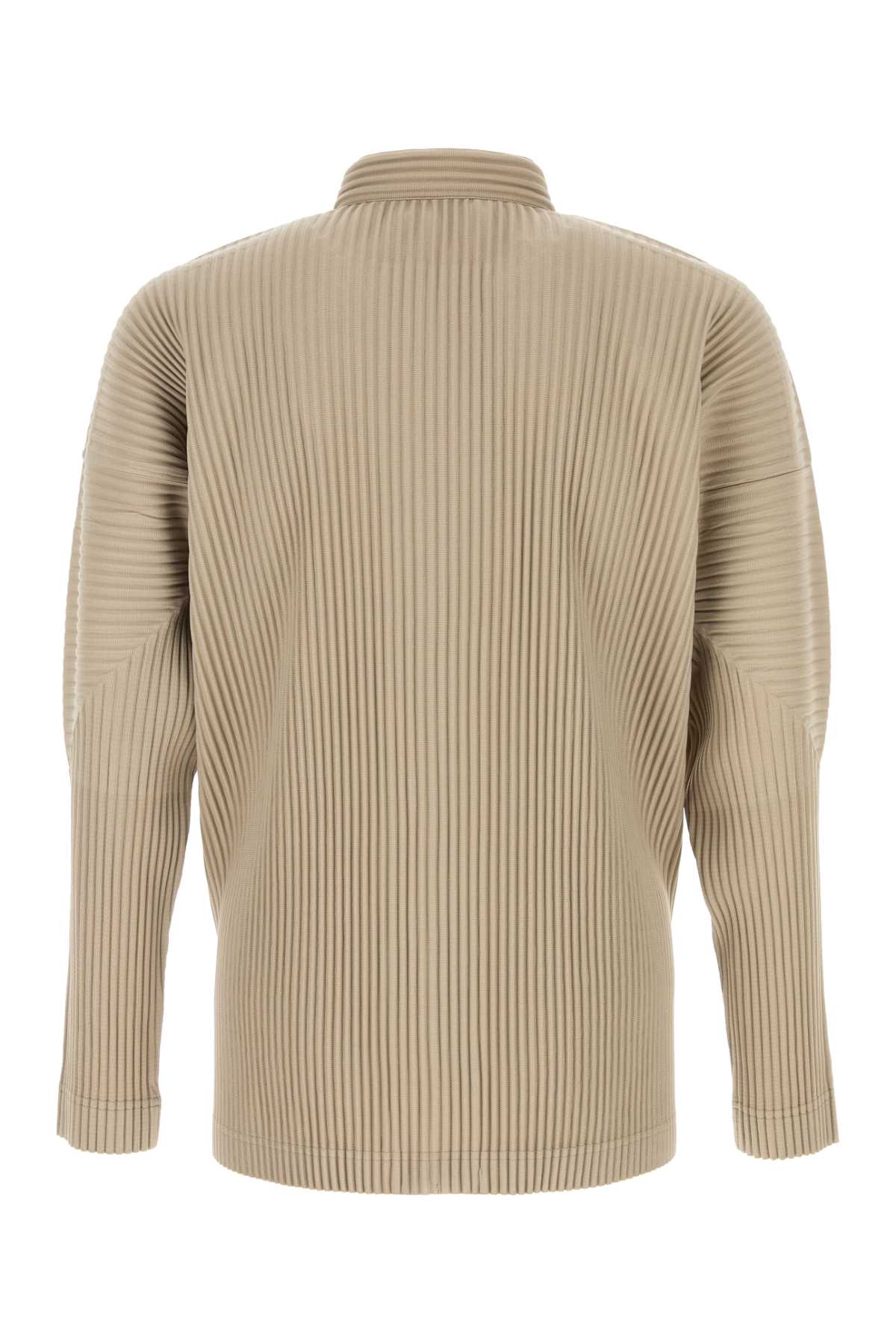 Shop Issey Miyake Cappuccino Polyester Shirt In Grainbeige