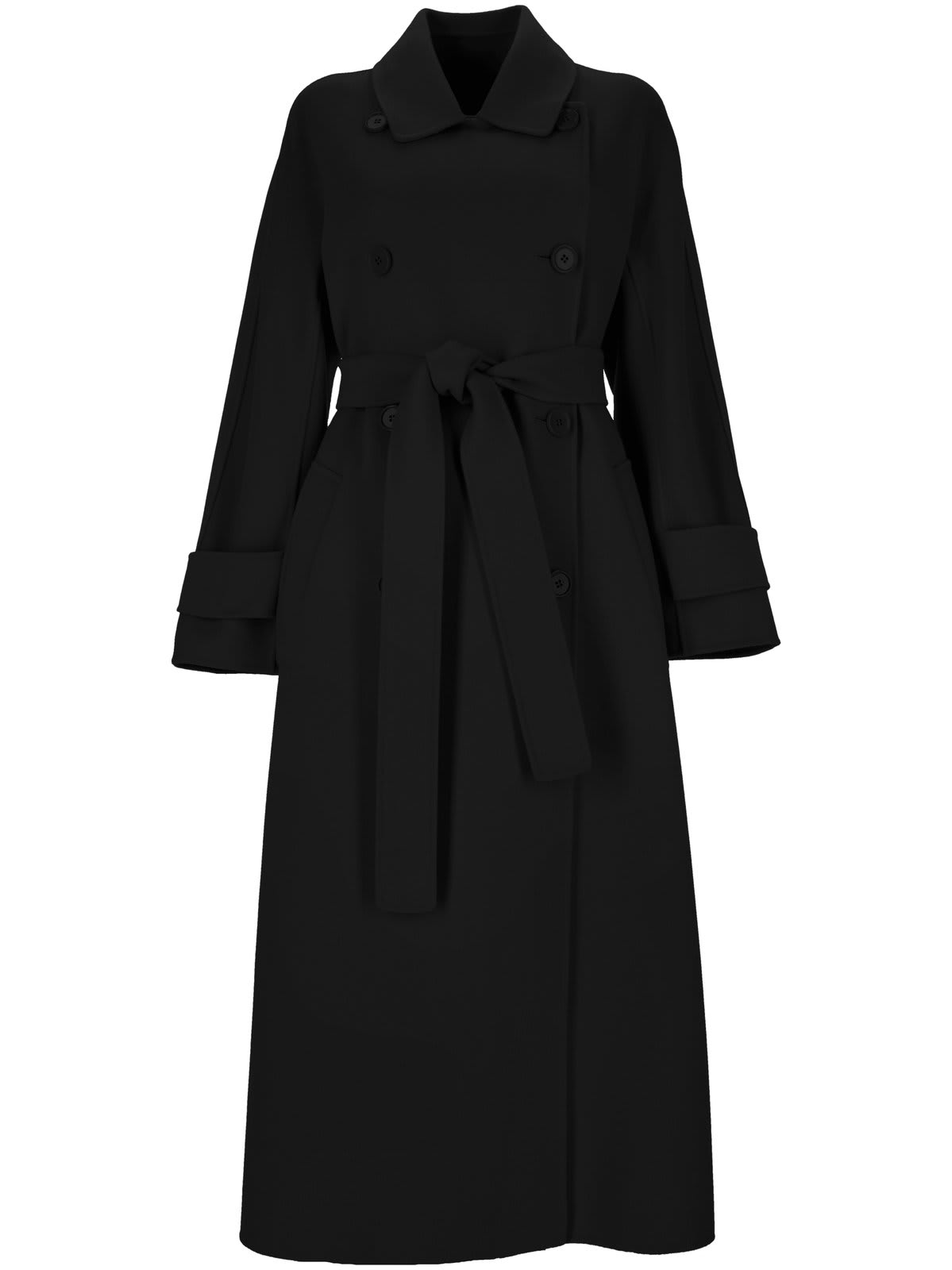 Shop 's Max Mara Hester Straight Hem Belted Coat In Black