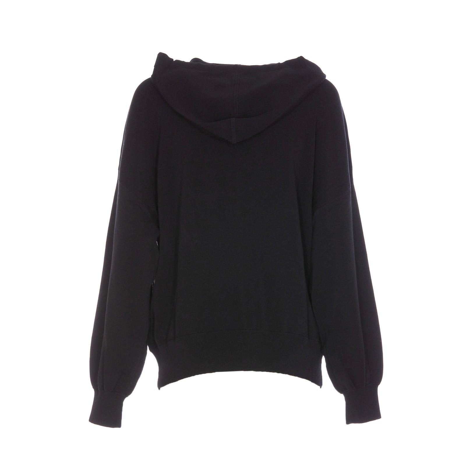 Shop Pinko Tirage Drawstring Zip-up Hoodie In Black