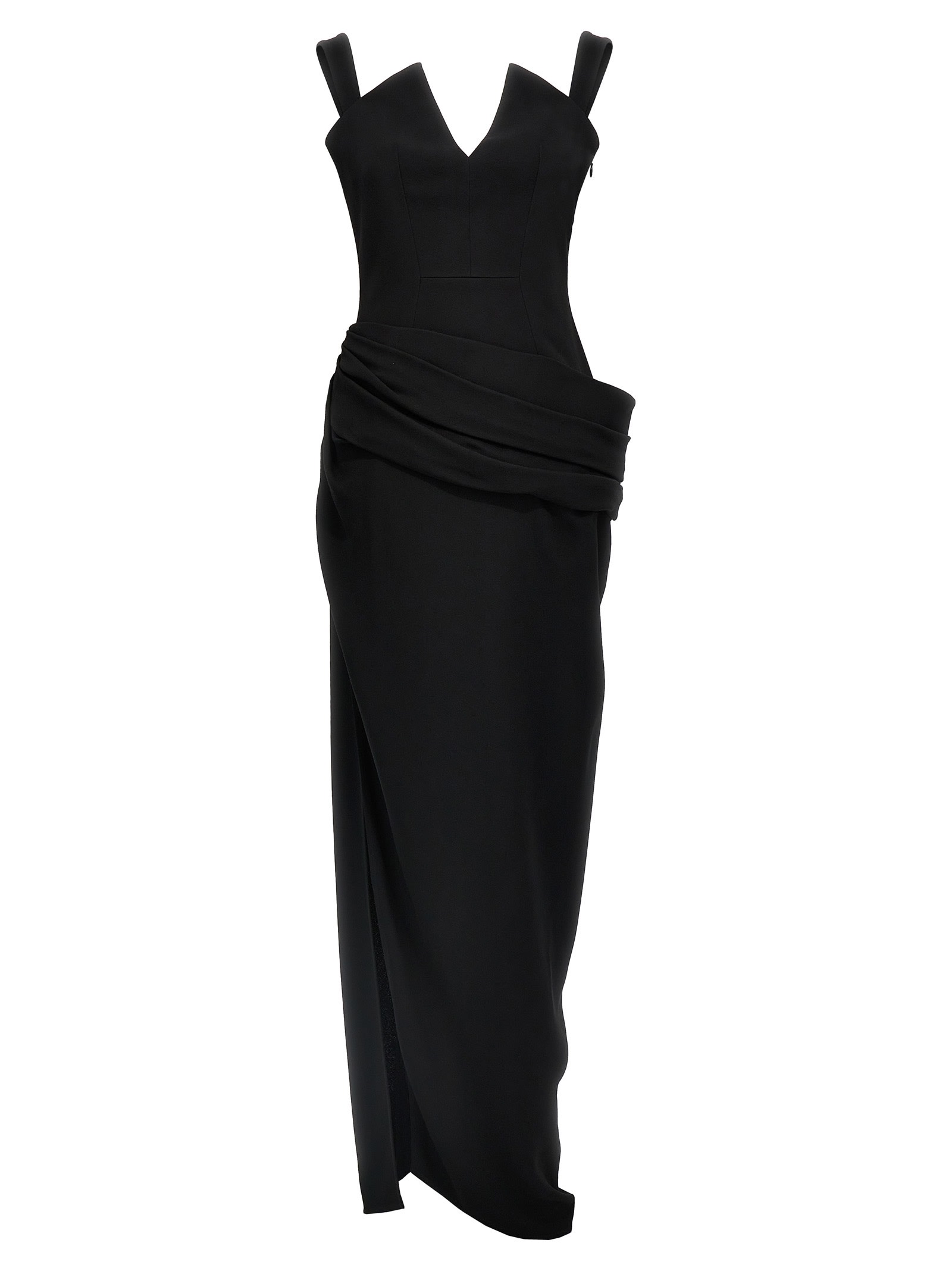 Shop Givenchy Draped Dress In Black