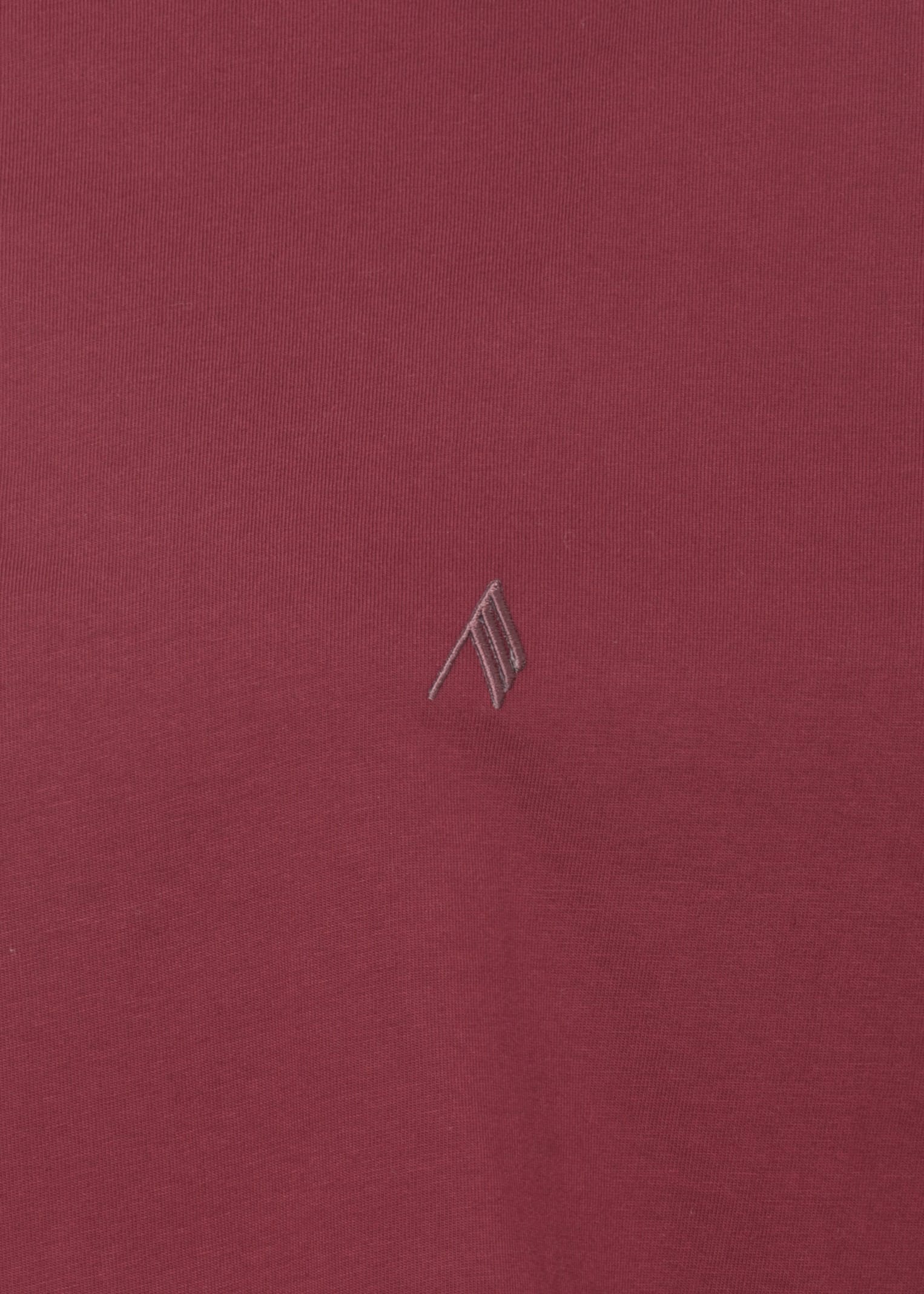 Attico Short Sleeves With Asymmetric Hem And Embroidered Detail In Burgundy